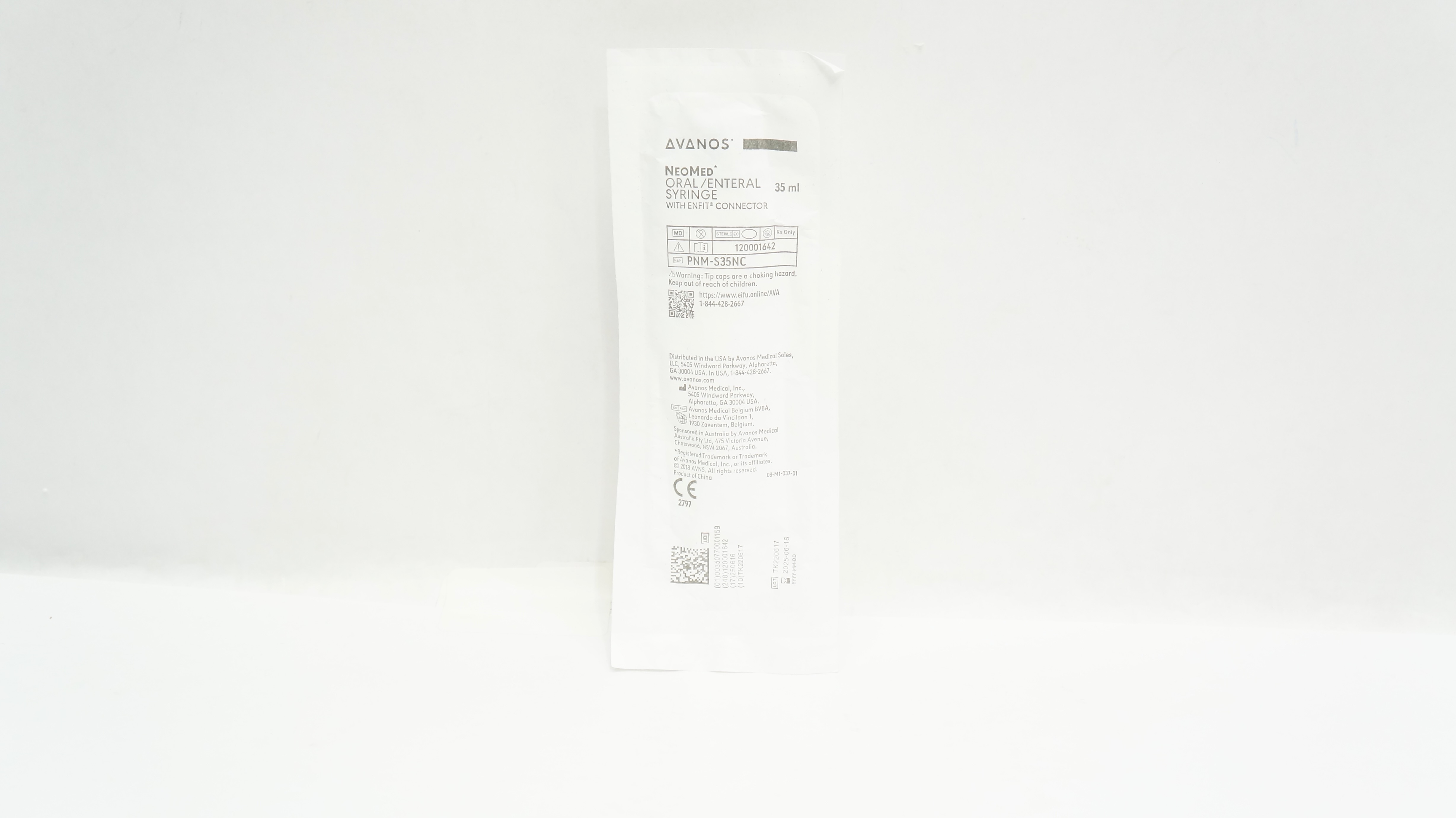 Avanos PNMS35NC NeoMed Oral/Enteral Syringe with ENFIT Connector 35mL