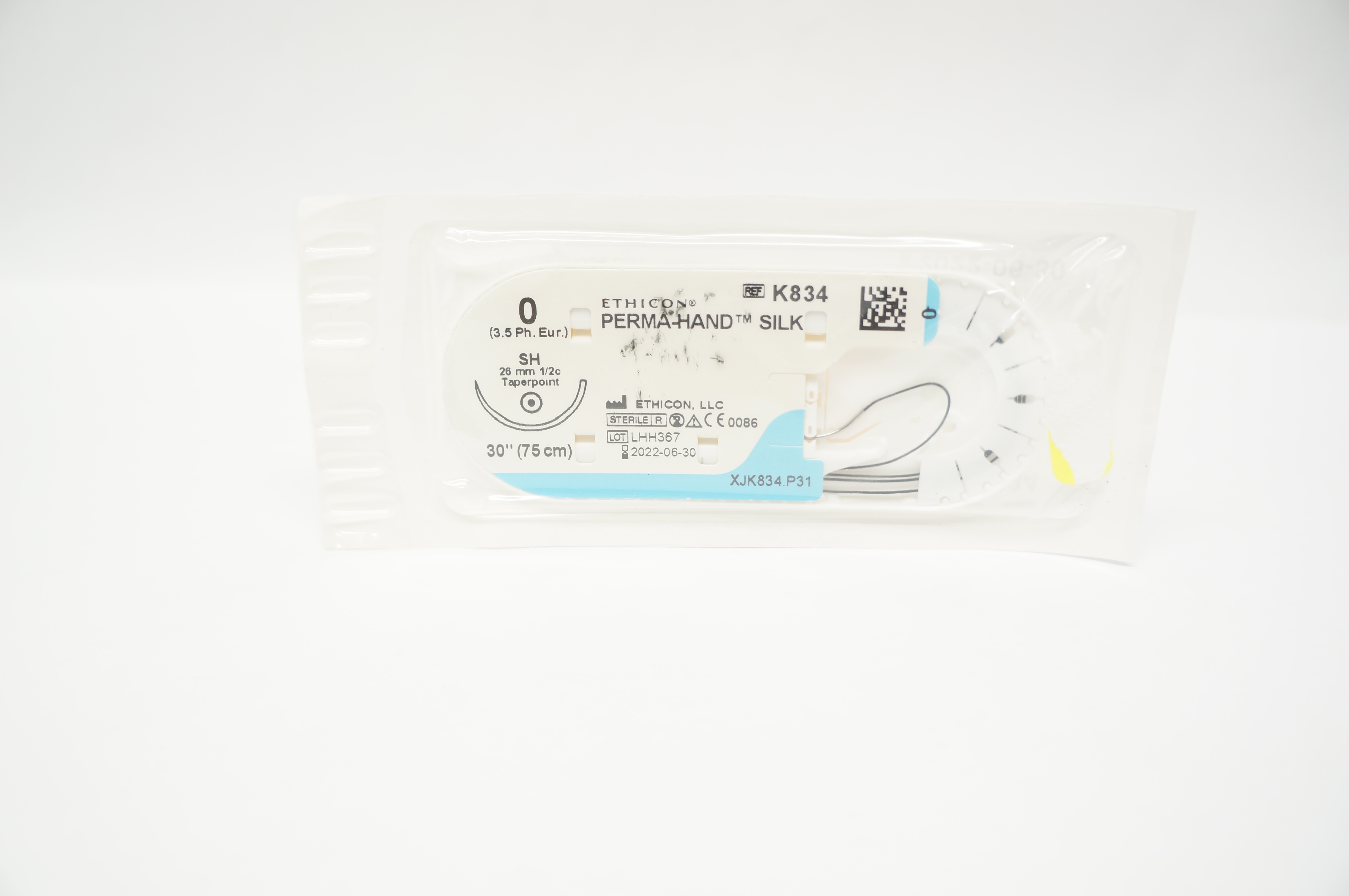 Ethicon K834 0 PERMA-HAND SILK Stre SH 26mm 1/2c Taperpoint 30inch (x)
