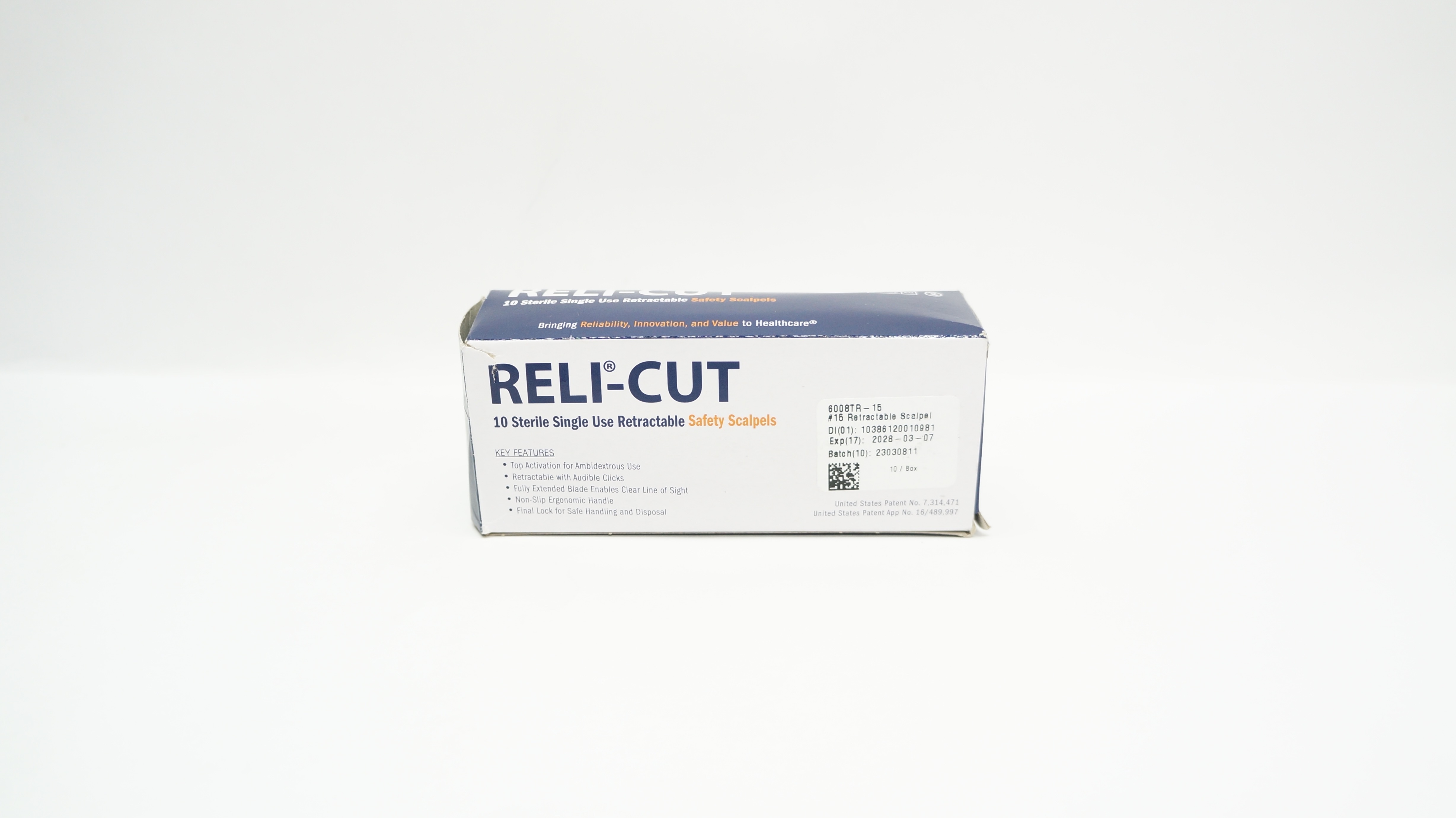 Myco Medical 6008TR-15 Reli-Cut Top Activated Retractable Scalpel - Box of 9