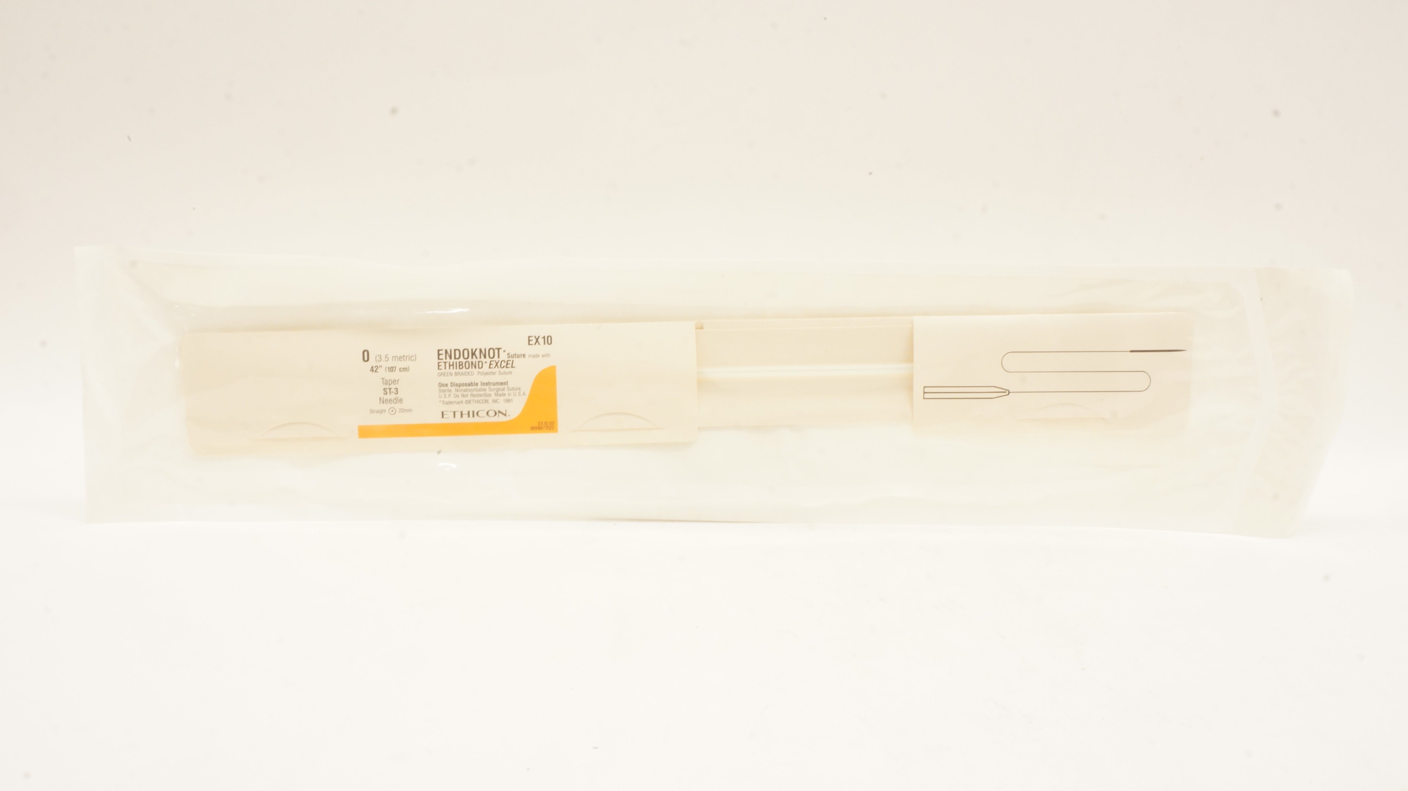 Ethicon EX10 0 Endoknot Stre Taper ST-3 Ndle Straight 22mm 42inch (x)