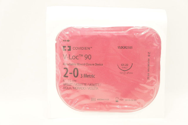Covidien VLOCM2105 2-0 V-Loc 90 Wound Closure GS-22 Taper 1/2 27mm 6inch (x)