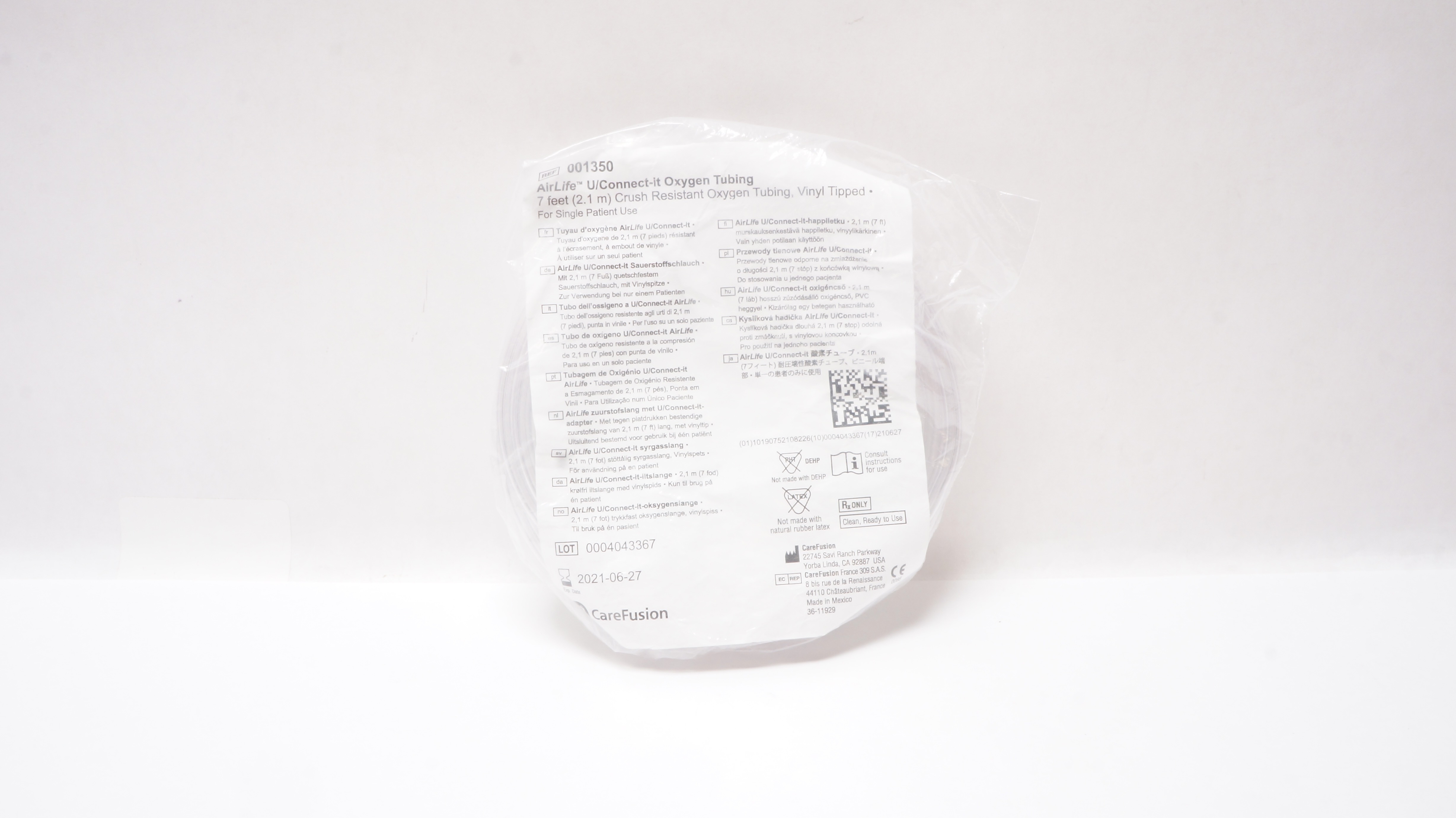 CareFusion 001350 AirLife U/Connectit Crush Resistant Oxygen Tubing