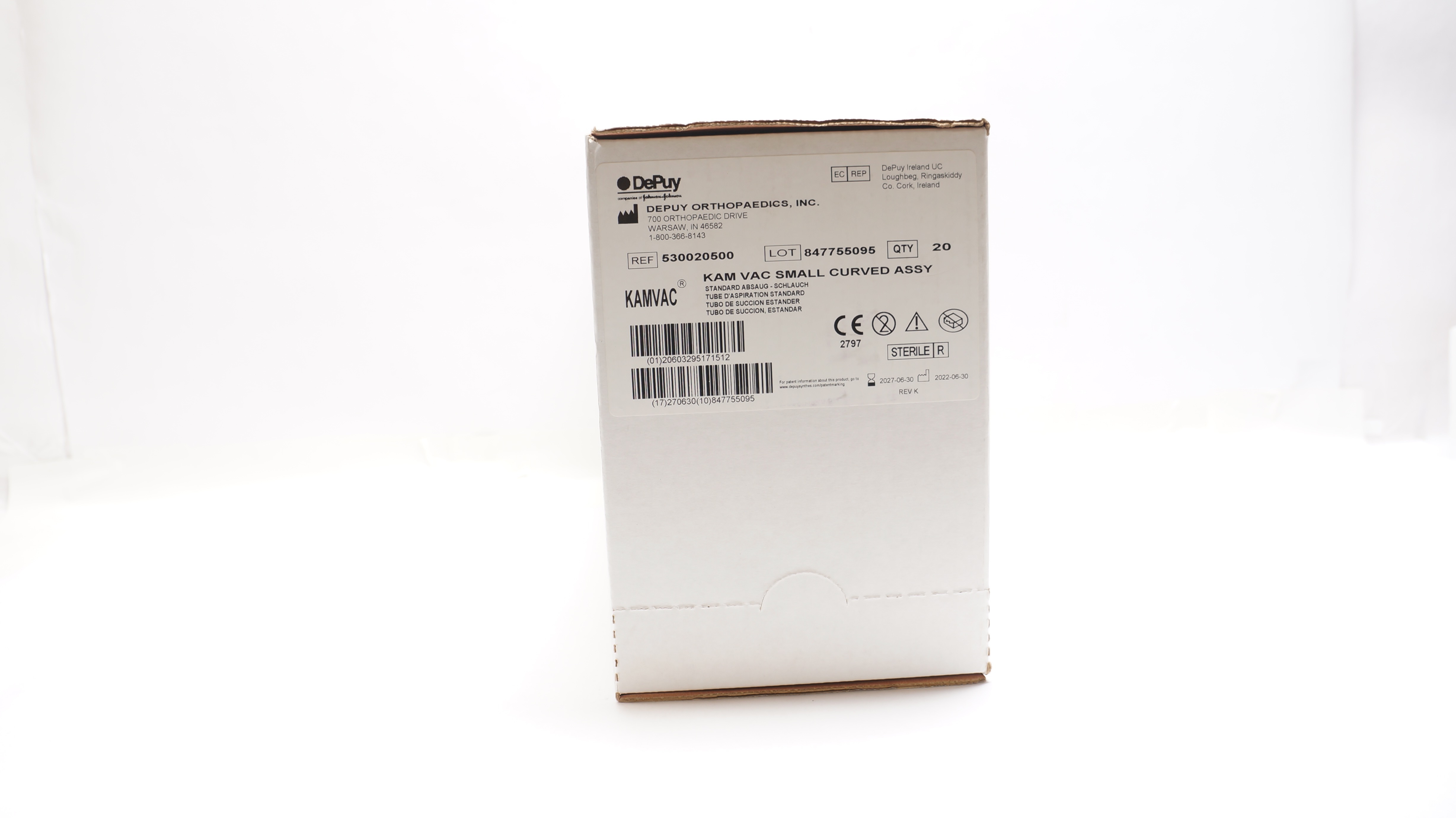 DePuy 530020500 Kam Vac Small Curved ASSY - Case of  20