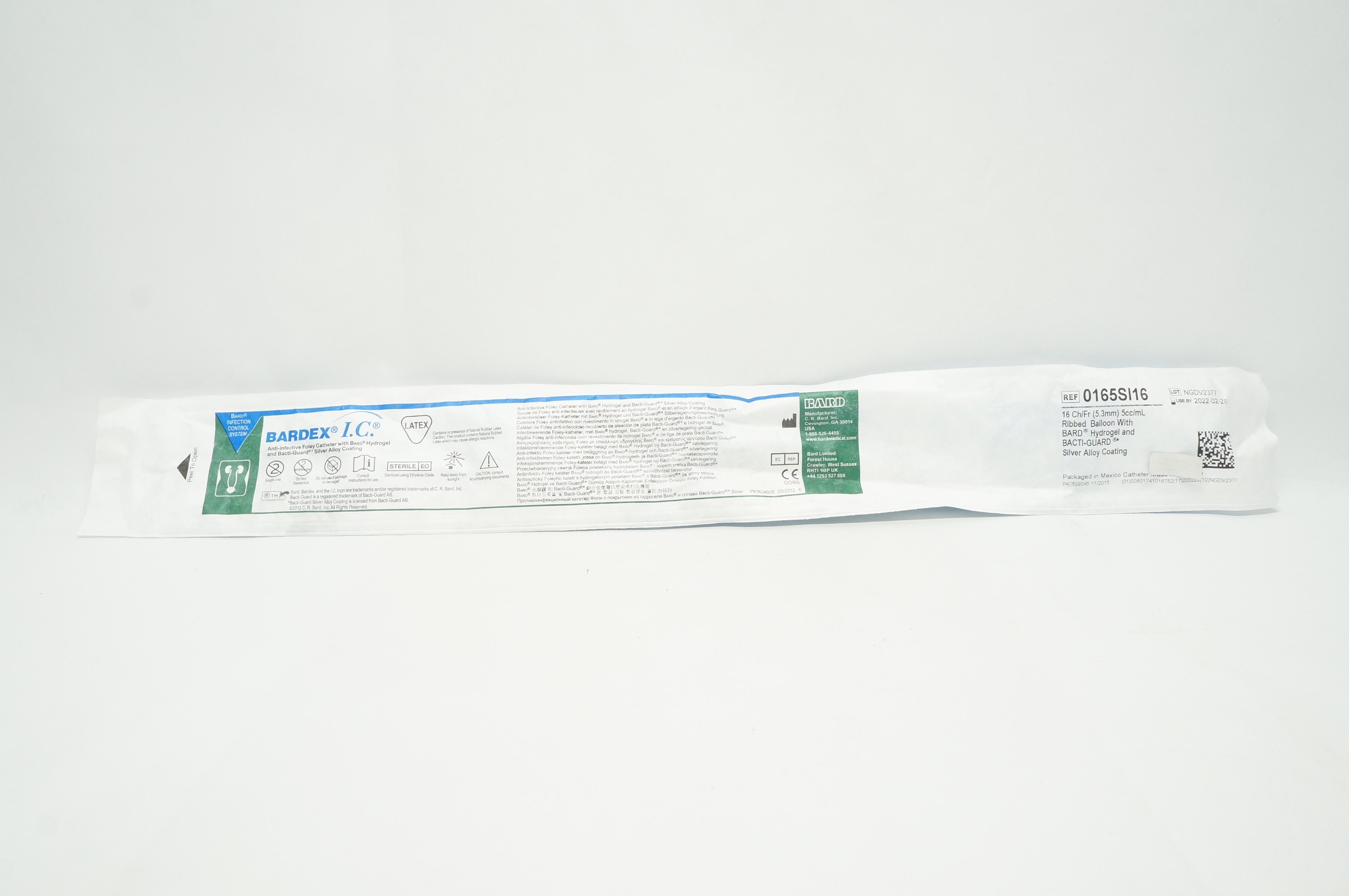 Bard 0165SI16 Bardex I.C. Anti-Infective Foley Cath. 16Ch/Fr (x)