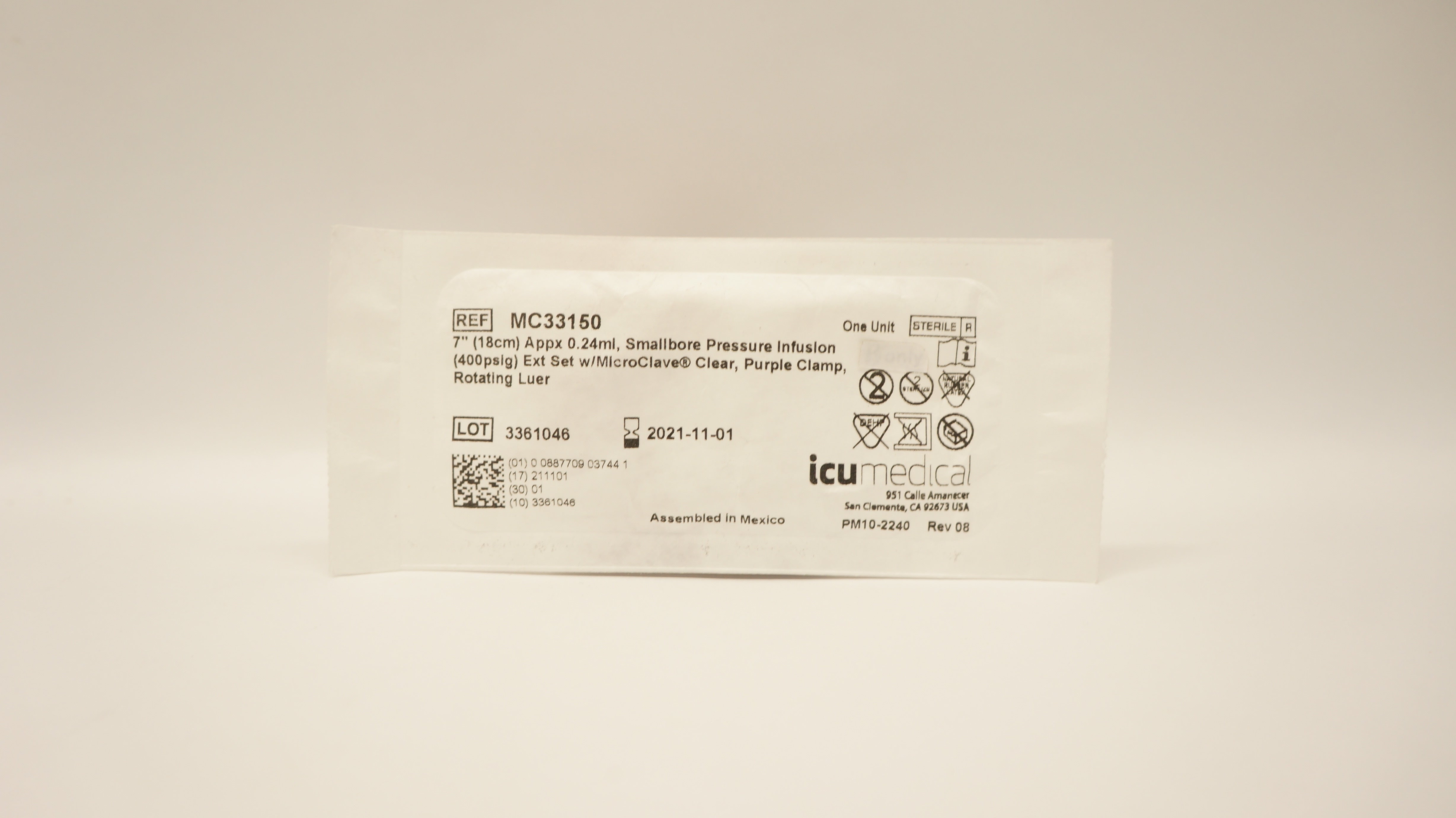 ICU Medical MC33150 Press Infusion 7inch APPX 0.24ml (x)