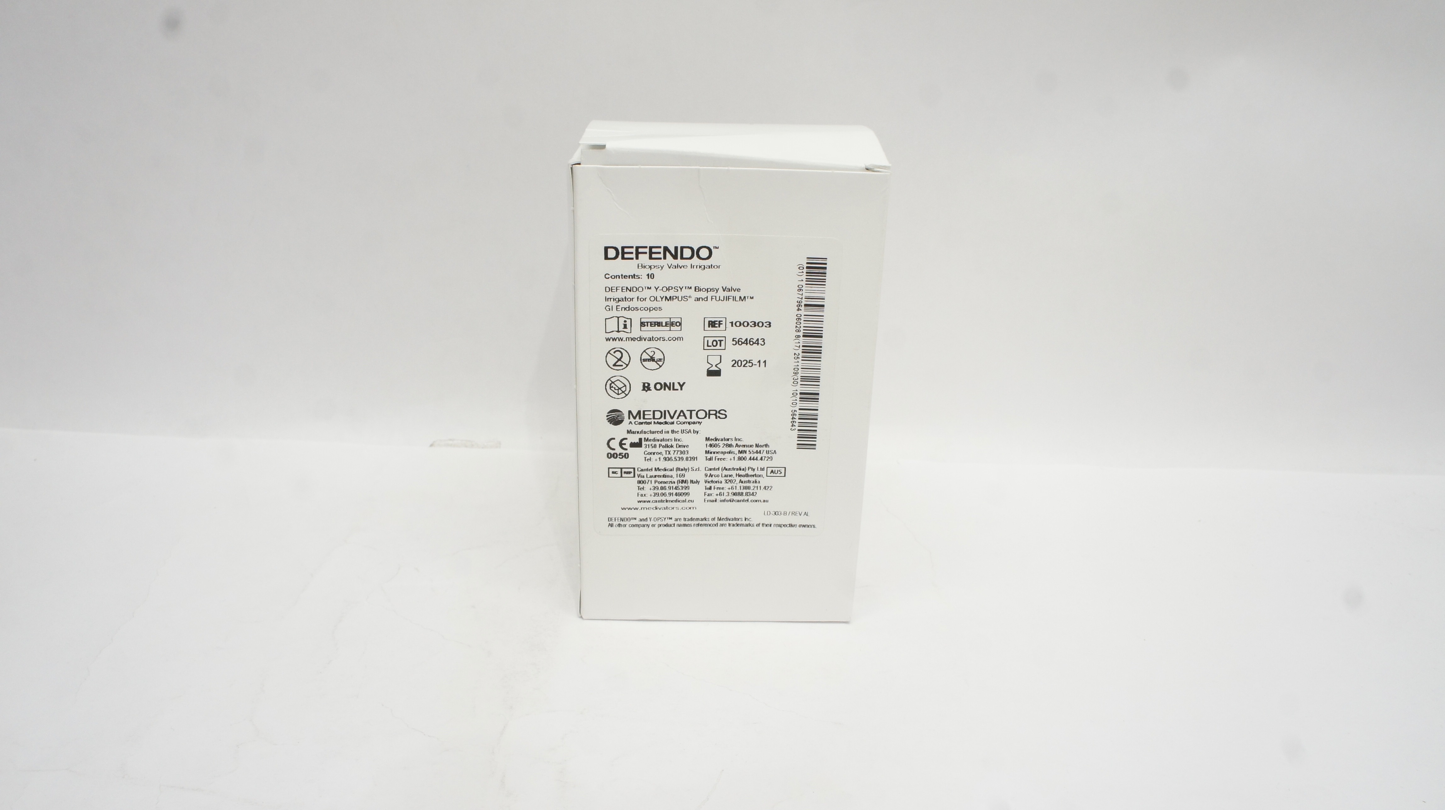 Medivators 100303 Defendo YOPSY Biopsy Valve Irrigator Box of 3