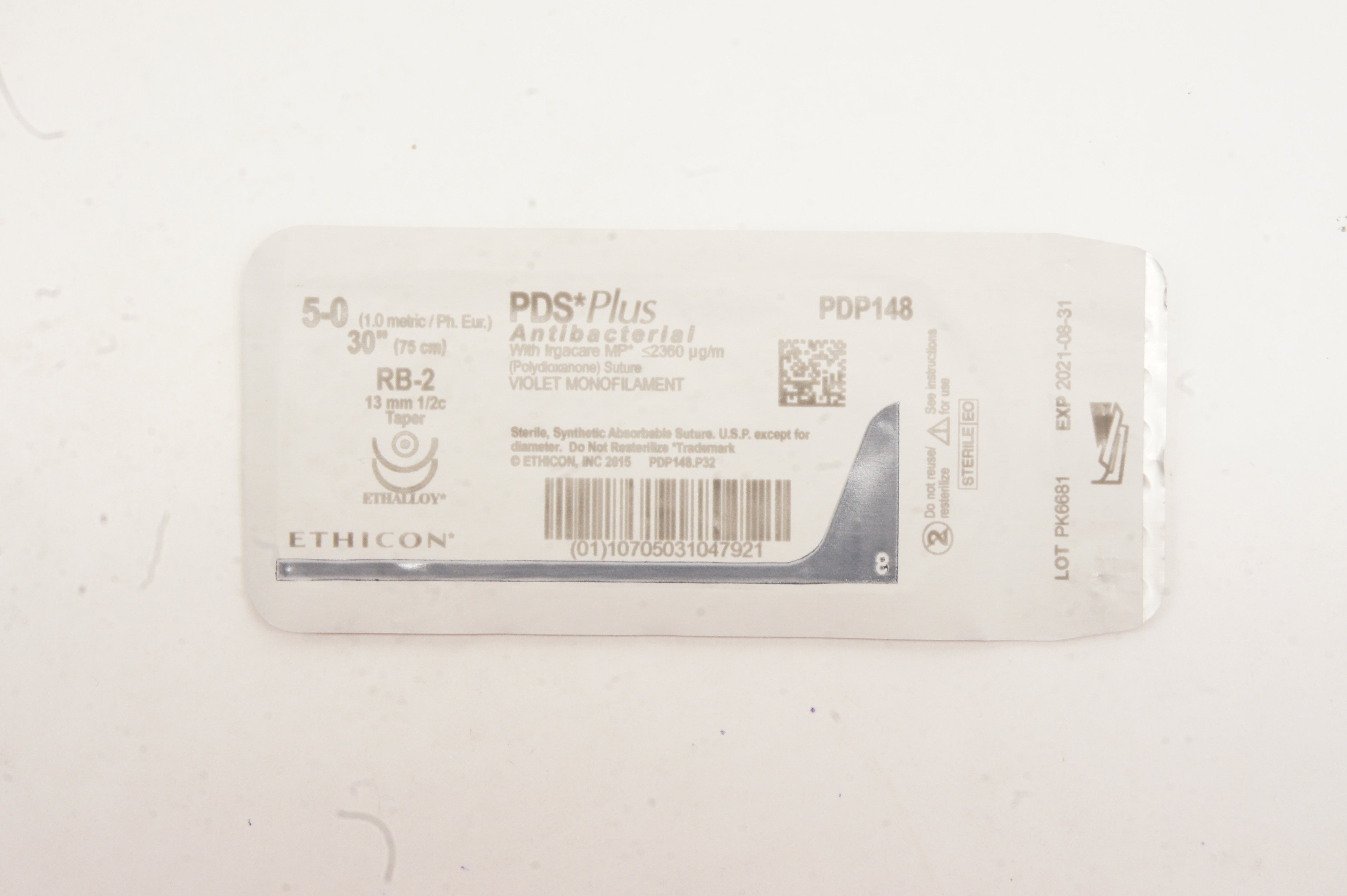 Ethicon PDP148 5-0 PDS Plus RB-2 13mm 1/2c Taper 30 inch