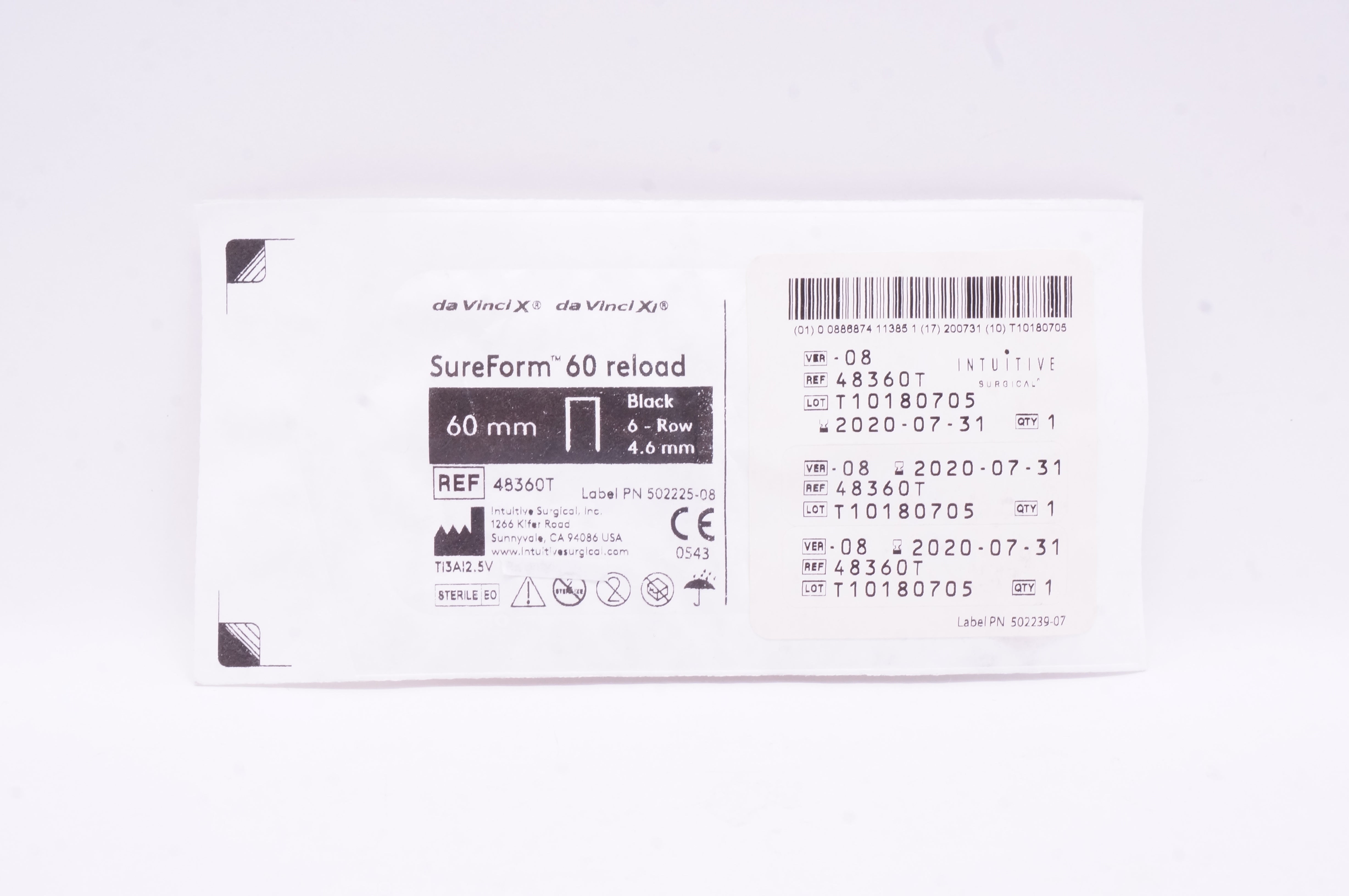 Intuitive Surgical 48360T Da Vinci SureForm 60 Reload Black 6-Row 60 x ...