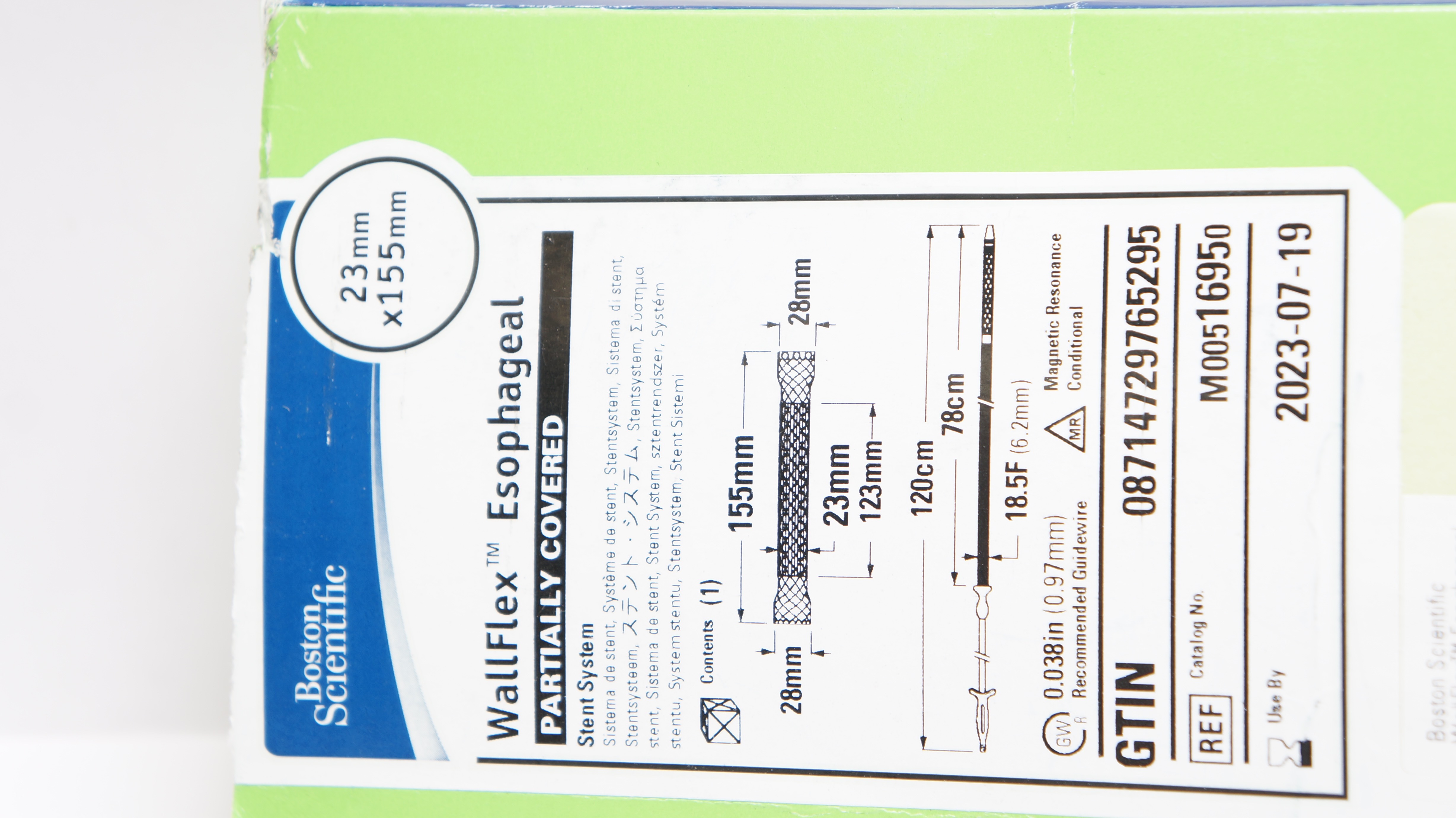 Boston Scientific M00516950 WallFlex Esophageal Stent System 23mm 