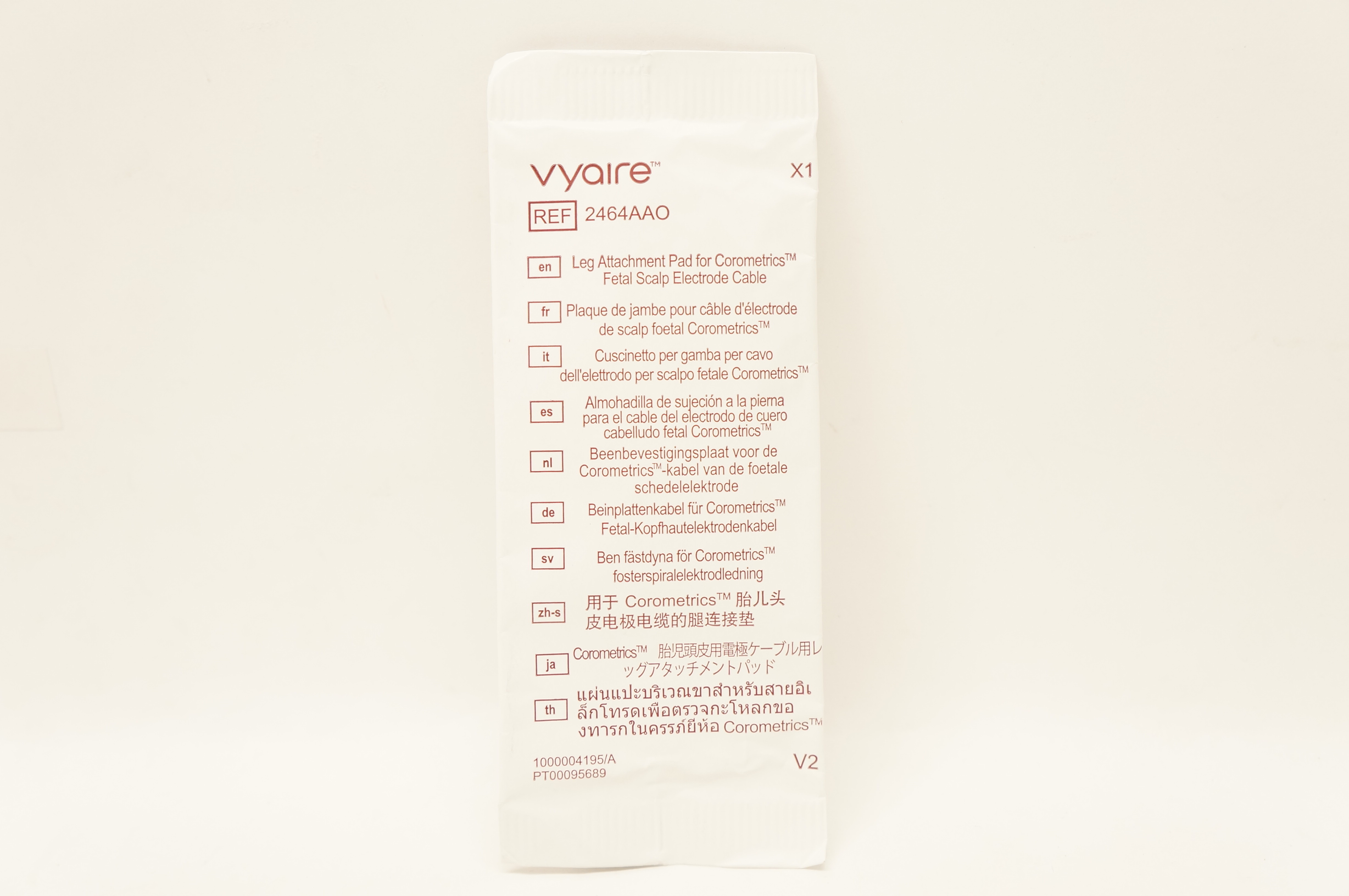 Vyaire 2464AAO Leg Attachment Pad, Fetal Scalp Electrode Cable (x)