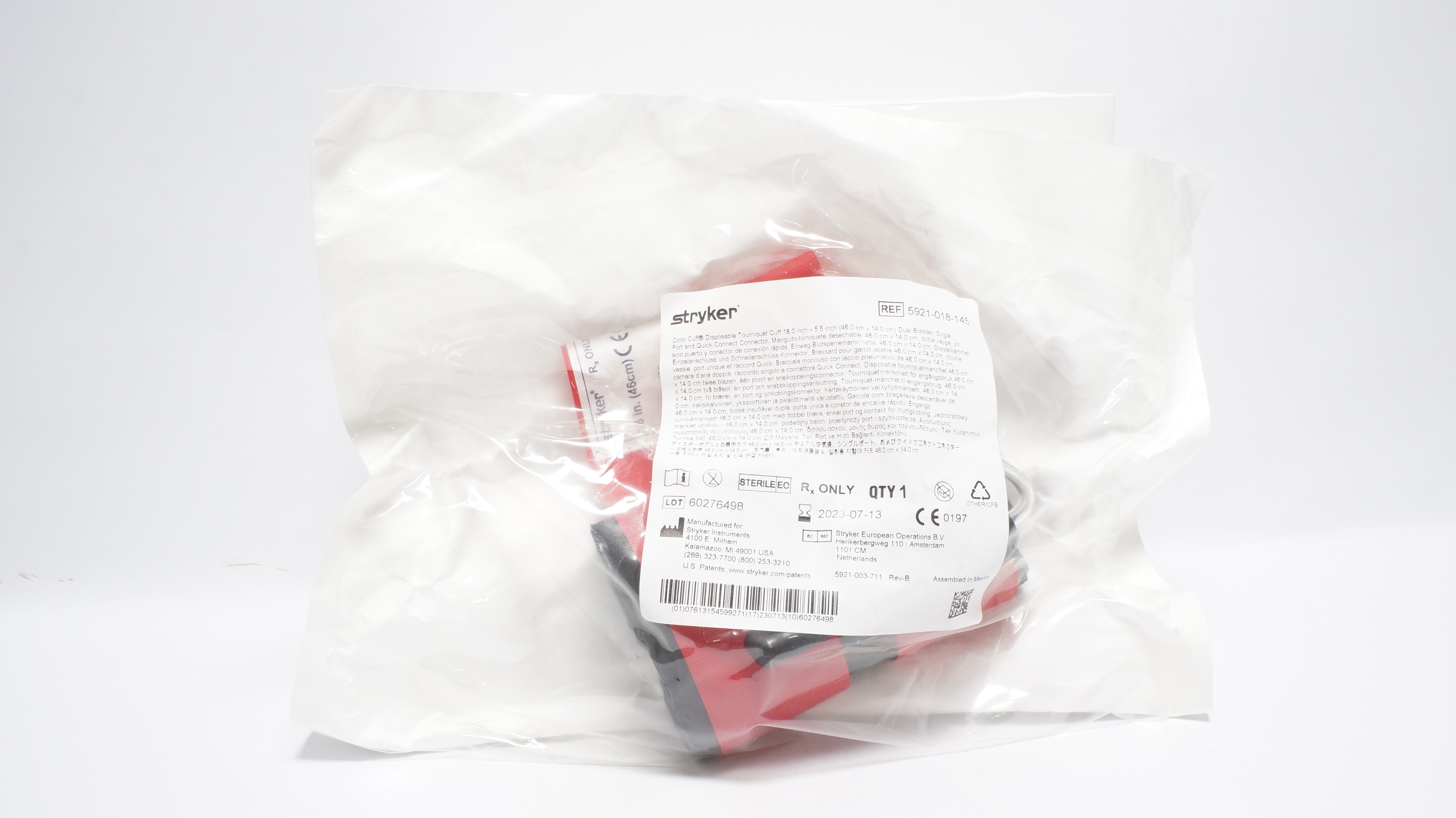 Stryker 5921-018-145 Color Cuff Disposable Tourniquet Cuff 18.0 x 5.5inch (x)