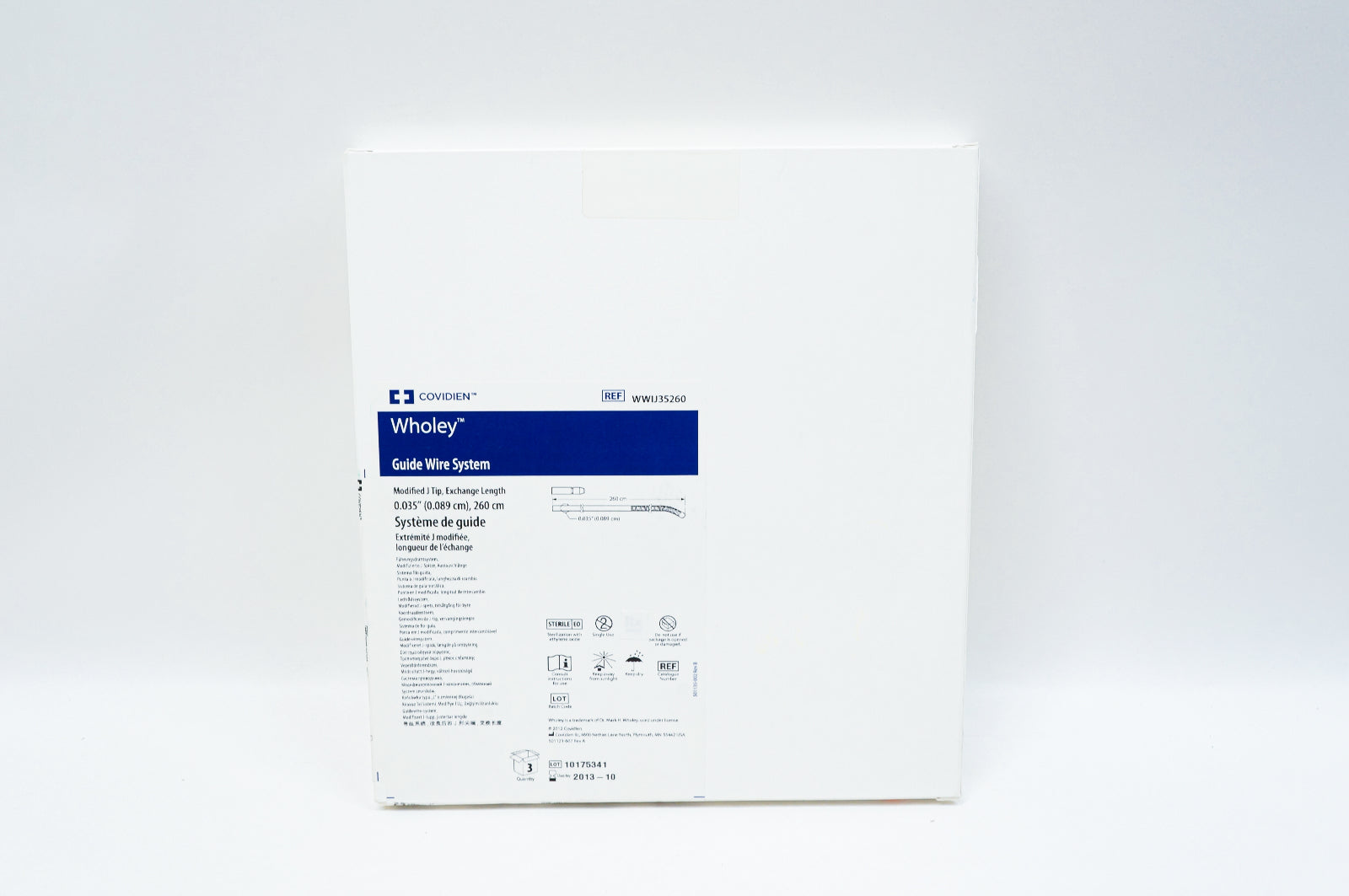 Covidien WWIJ35260 Wholey Guide Wire System 0.035inch, 260cm (x)