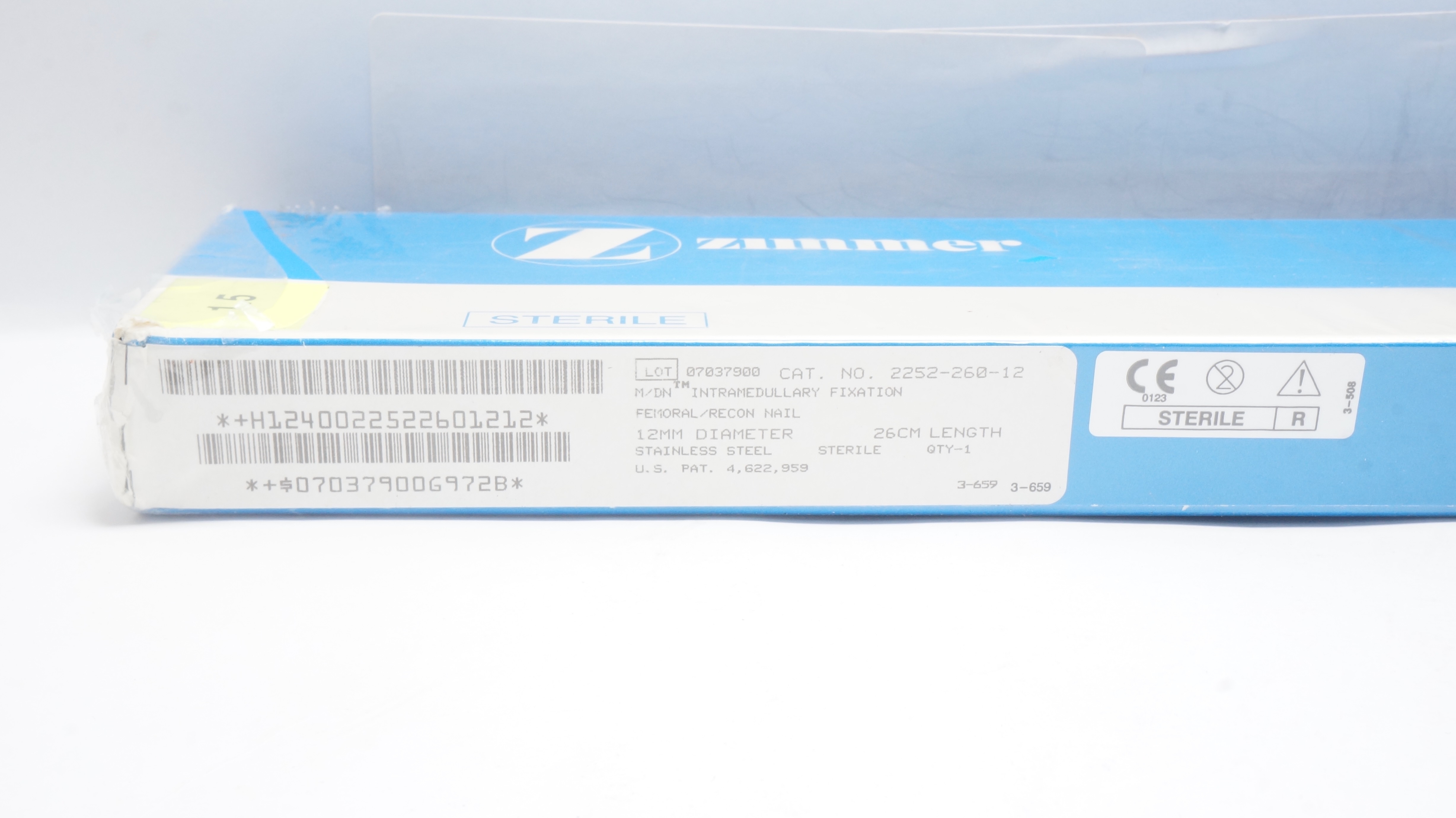 Zimmer 2252-260-12 Intramedullary Fixation Femoral/Recon Nail 12mm x 26cm