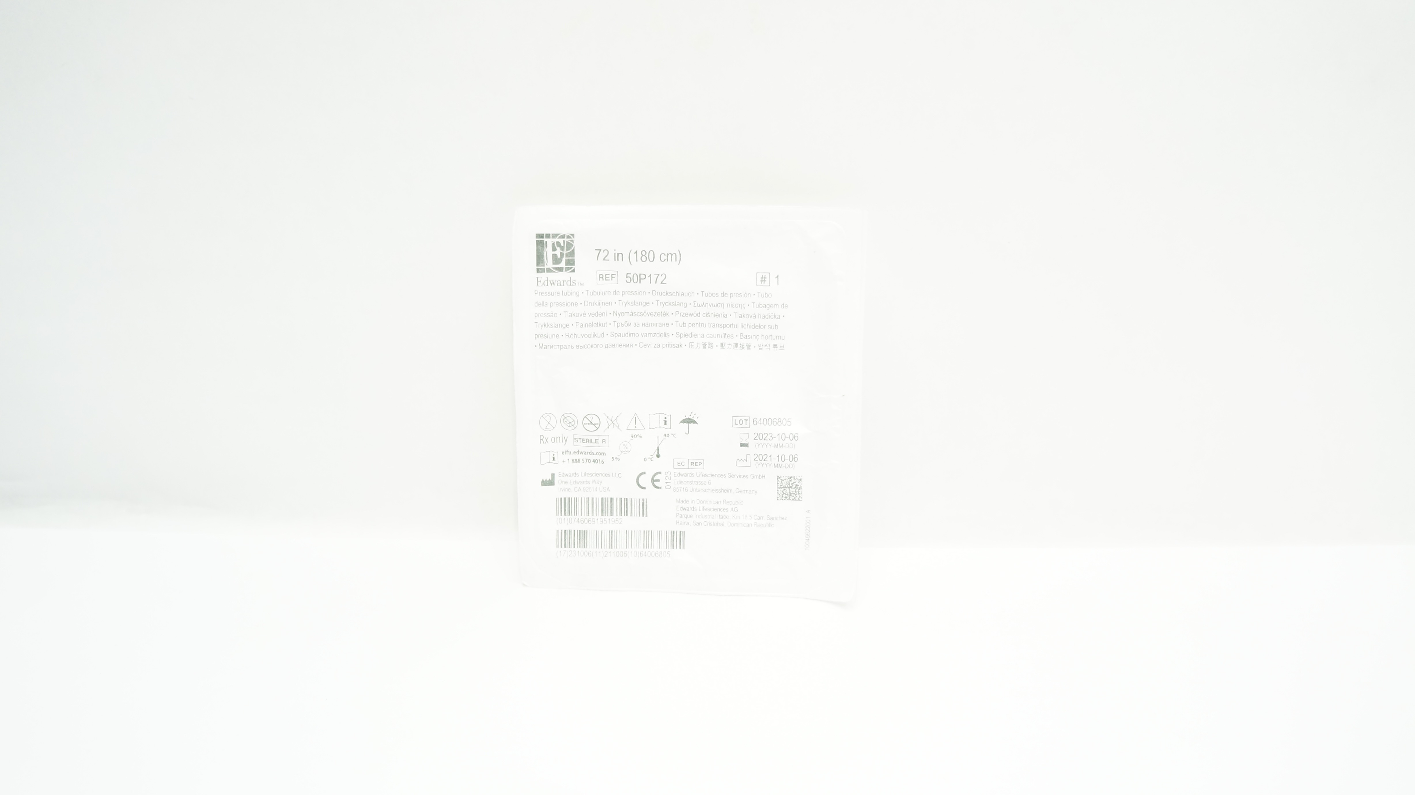 Edwards Lifesciences 50P172 Pressure Tubing 72inch