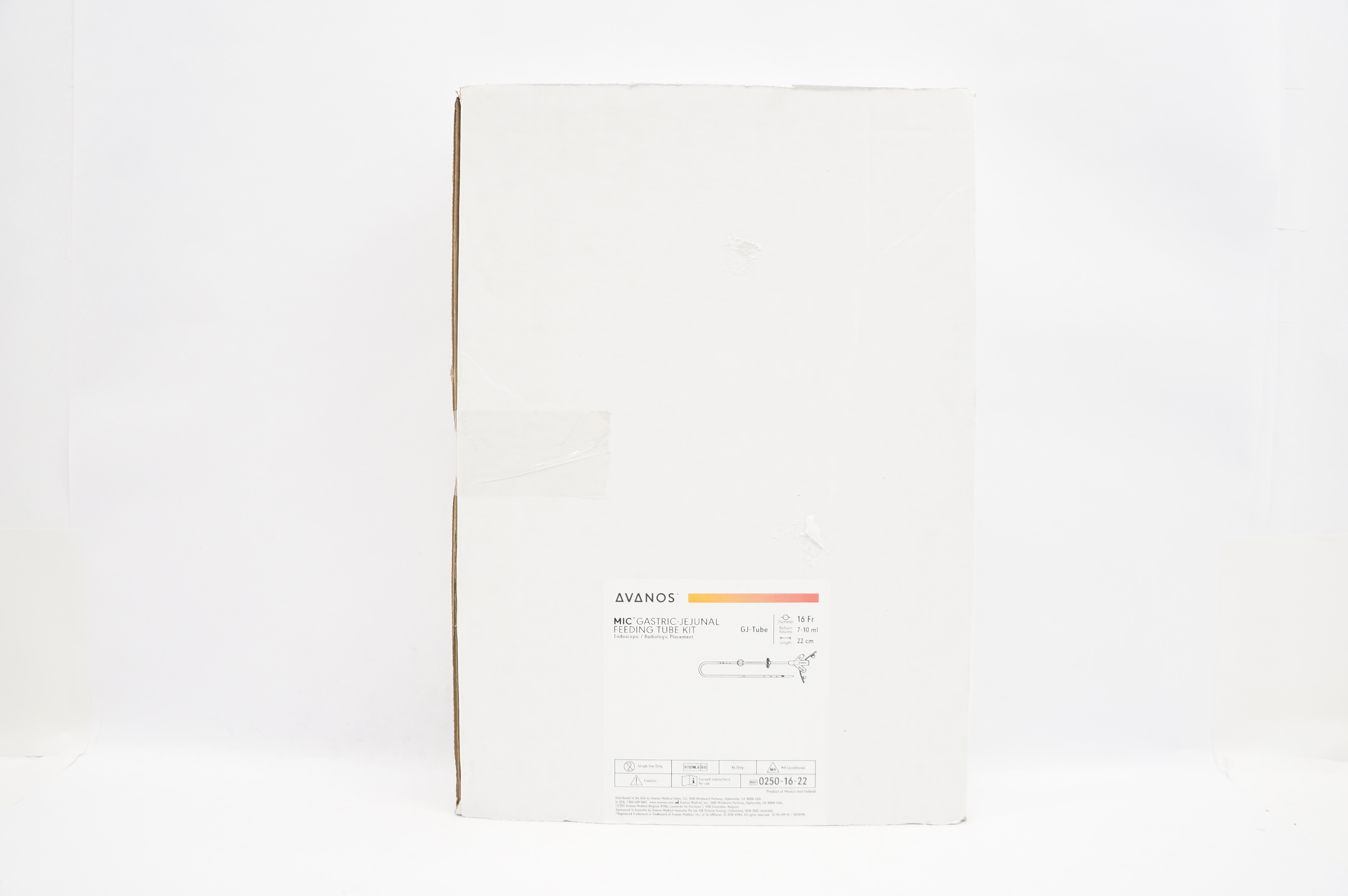 Avanos 0250-16-22 MIC Gastric-Jejunal Feeding Tube Kit 16Fr x 7-10ml x 22cm (x)