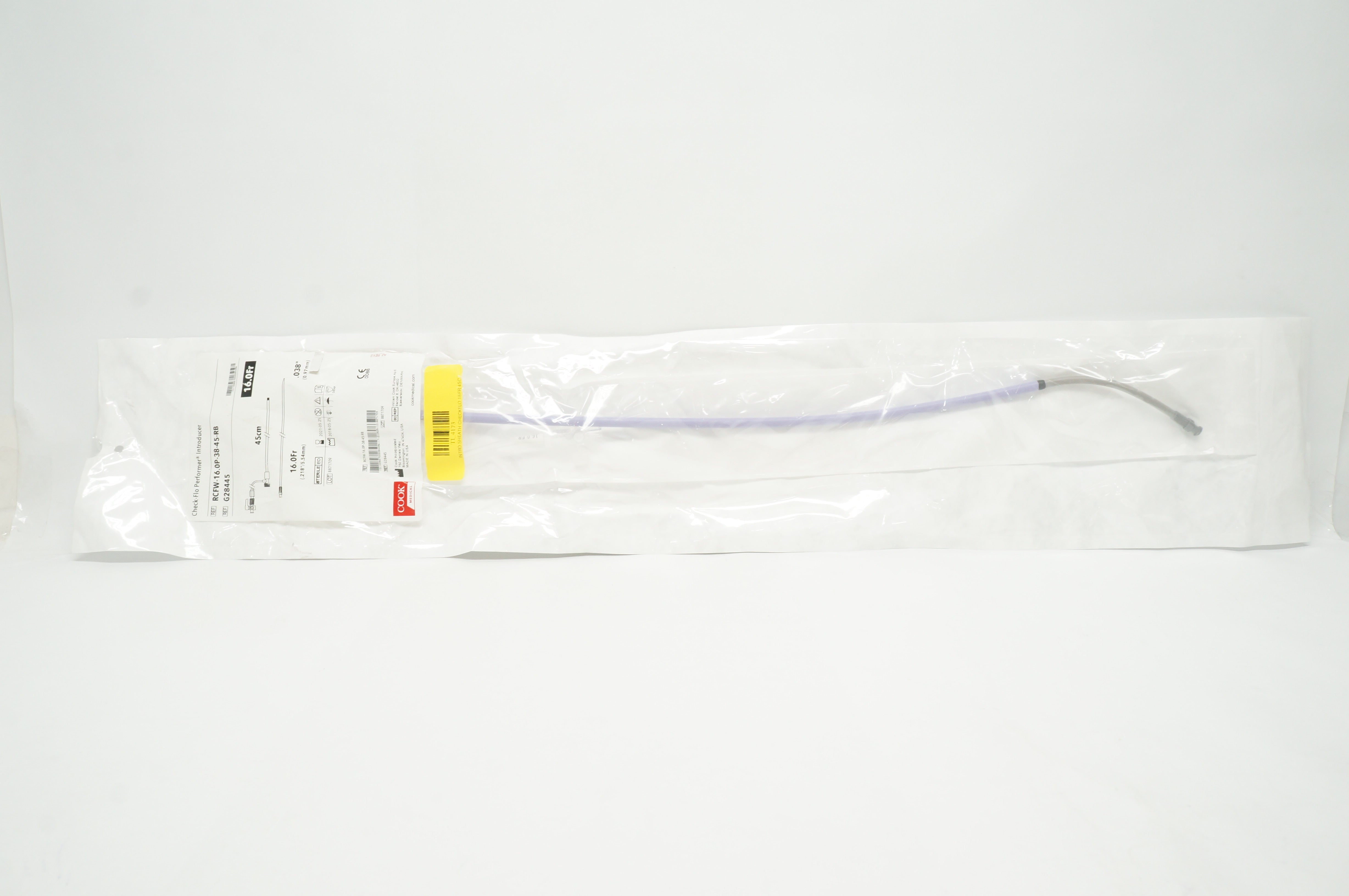 Cook Medical G28445 Performer Check-Flo Introducer 16.0Fr x 45cm x 0.038inch (x)