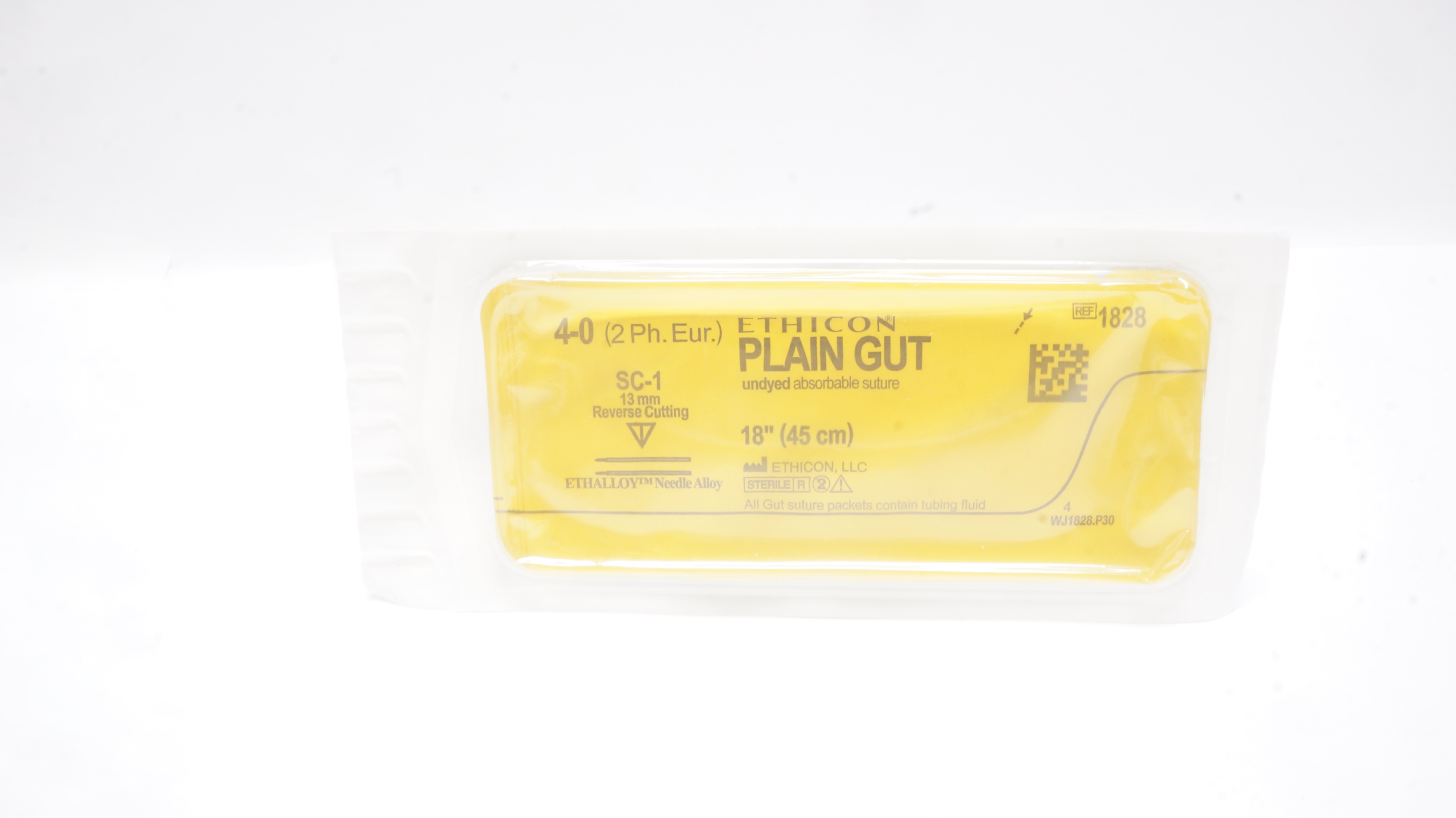 Ethicon 1828 Plain Gut 4-0 18in SC-1 13mm Reverse Cutting
