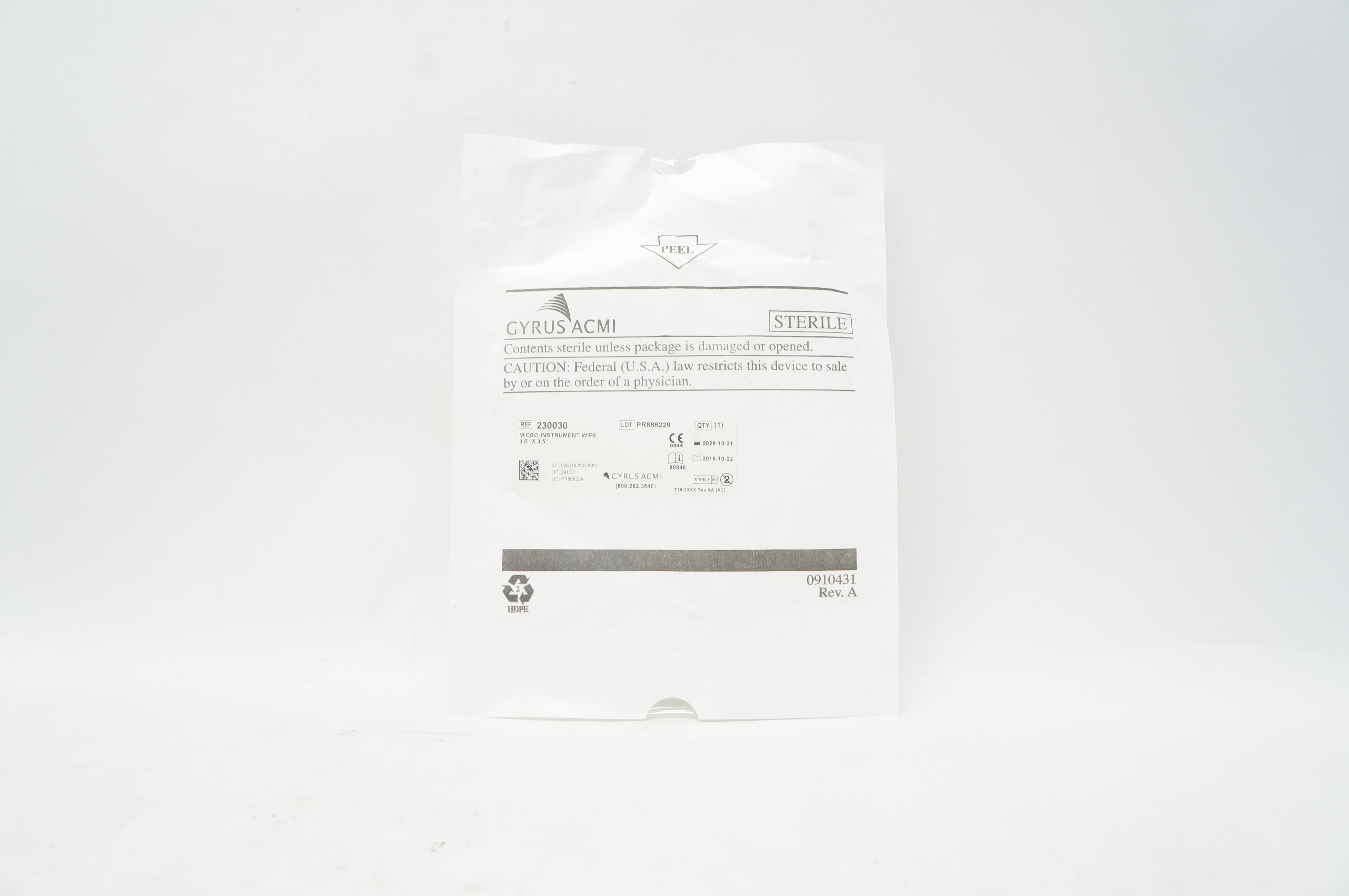 Gyrus ACMI 230030 Micro-Instrument Wipe 3.5inch x 3.5inch