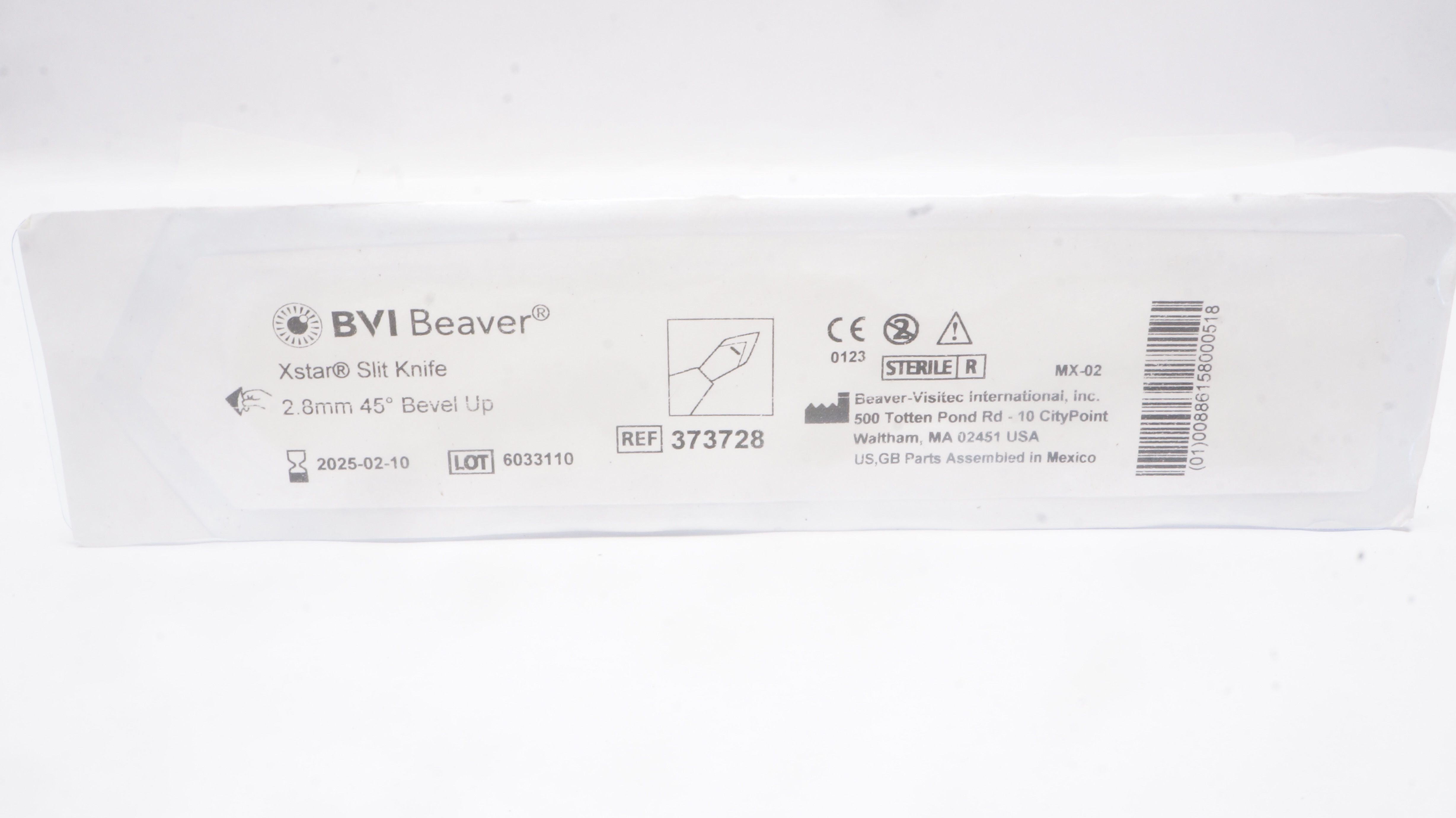 BVI Beaver 373728 Xstar Slit Knife 2.8mm 45° Bevel Up