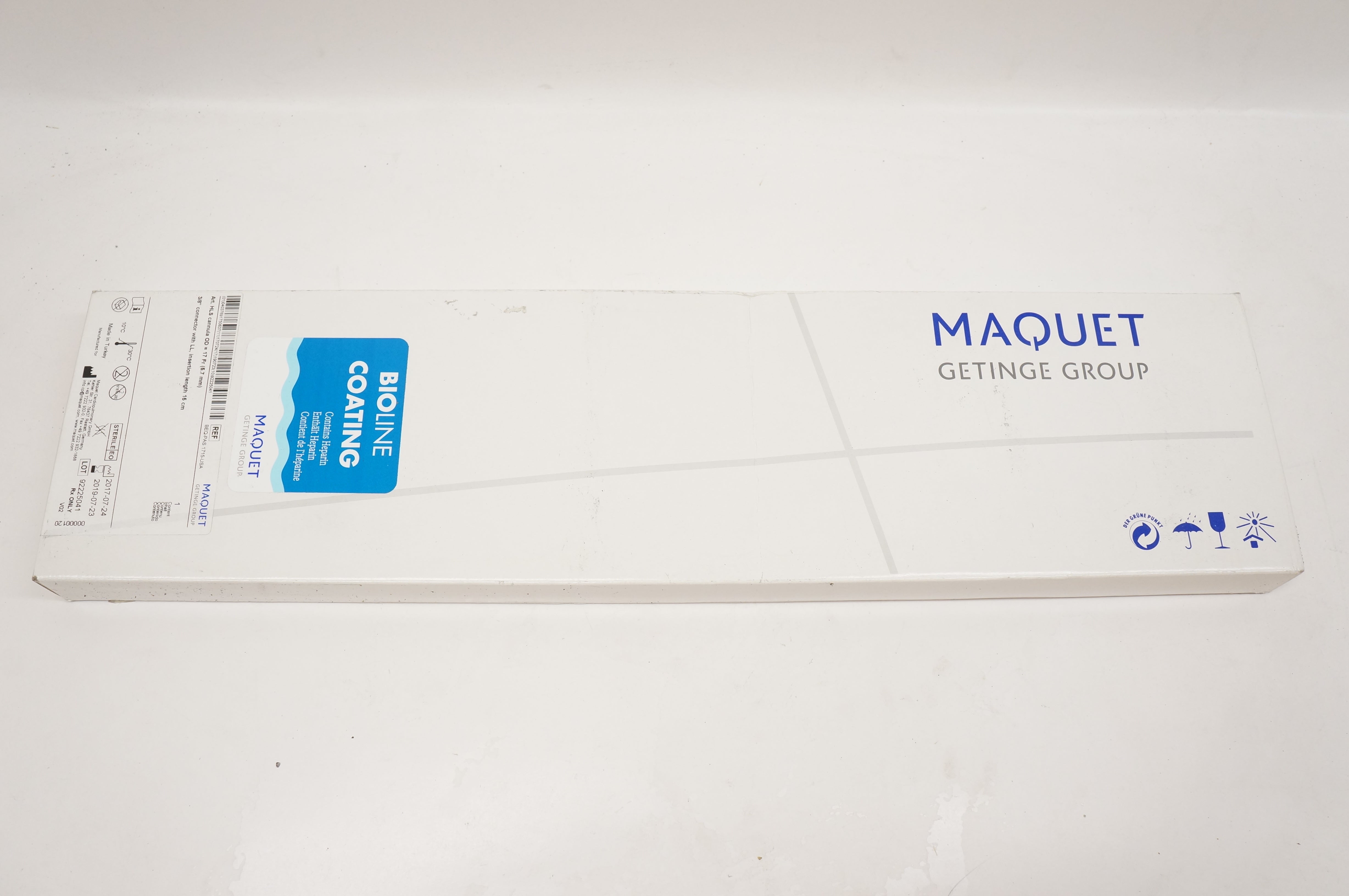 Maquet BEQ-PAS 1715-USA Arterial HLS Cannula, Bioline 17F x 15cm (x)