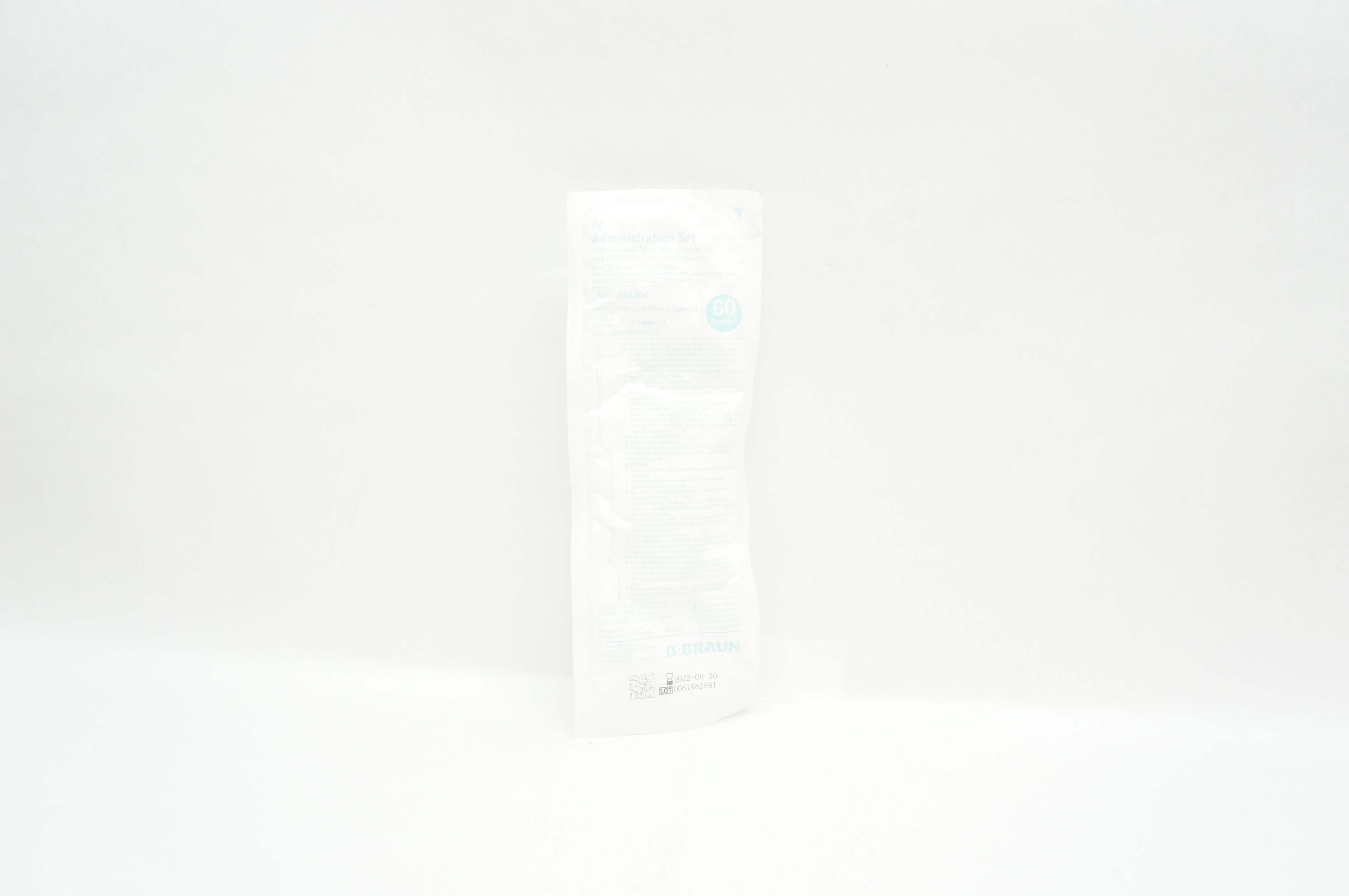 Braun 354204 IV Administration Extension Set 103inch x 19ml (Appx) 60Drops/mL(x)