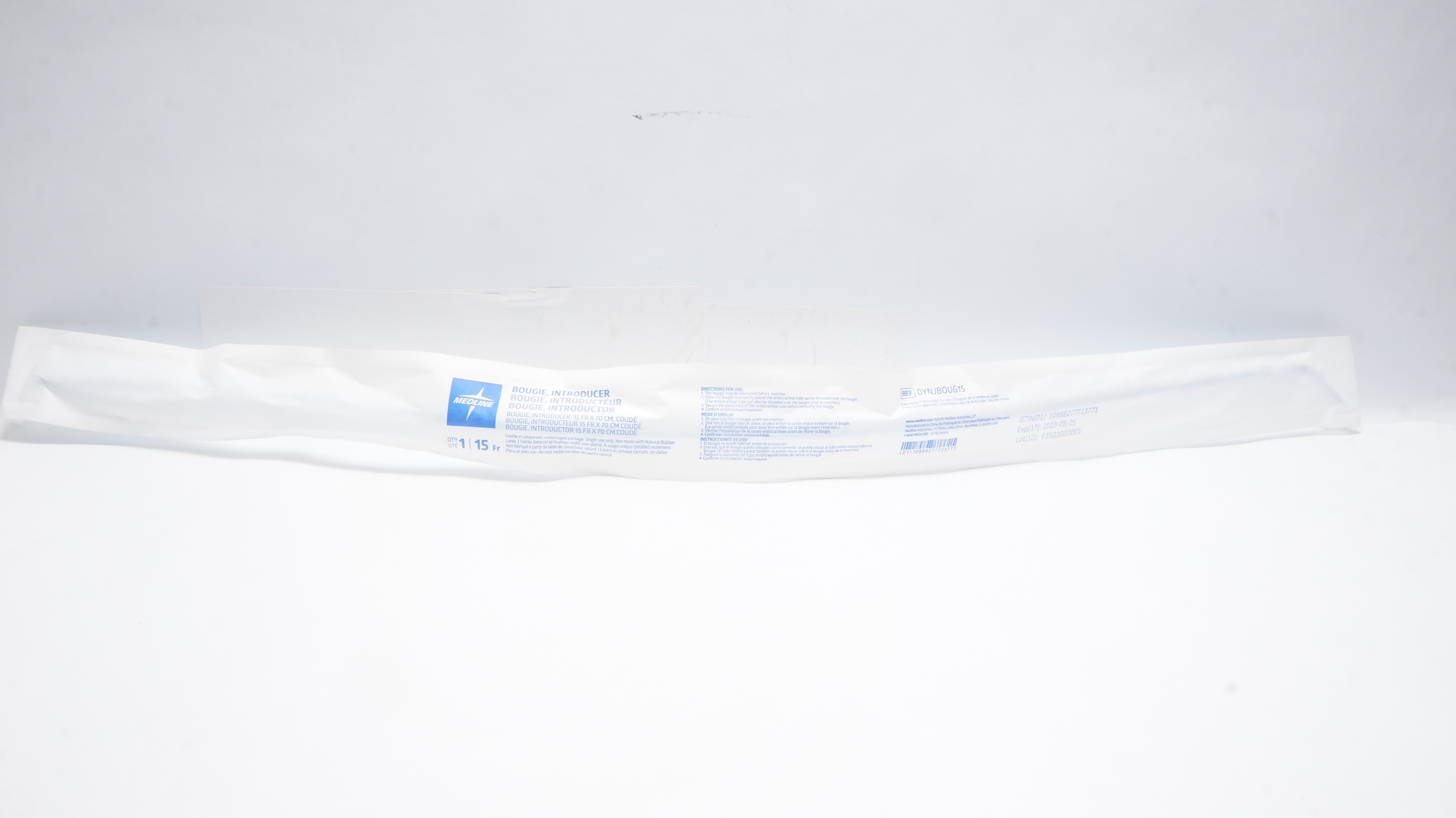 Medline DYNJBOUG15 Bougie Introducer 15Fr x 70cm