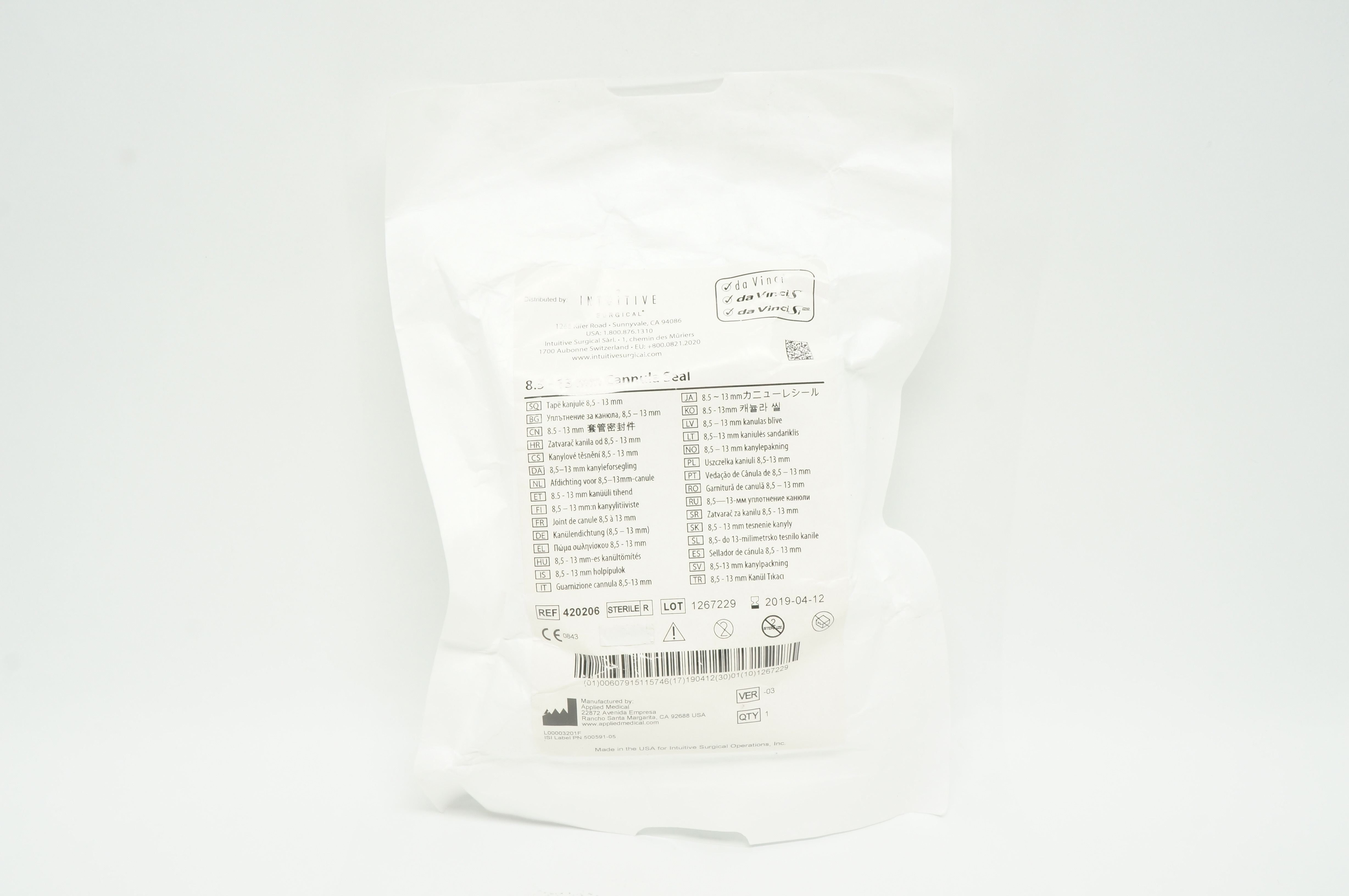 Applied Medical 420206 Intuitive 8.5-13mm Cannula Seal (x)