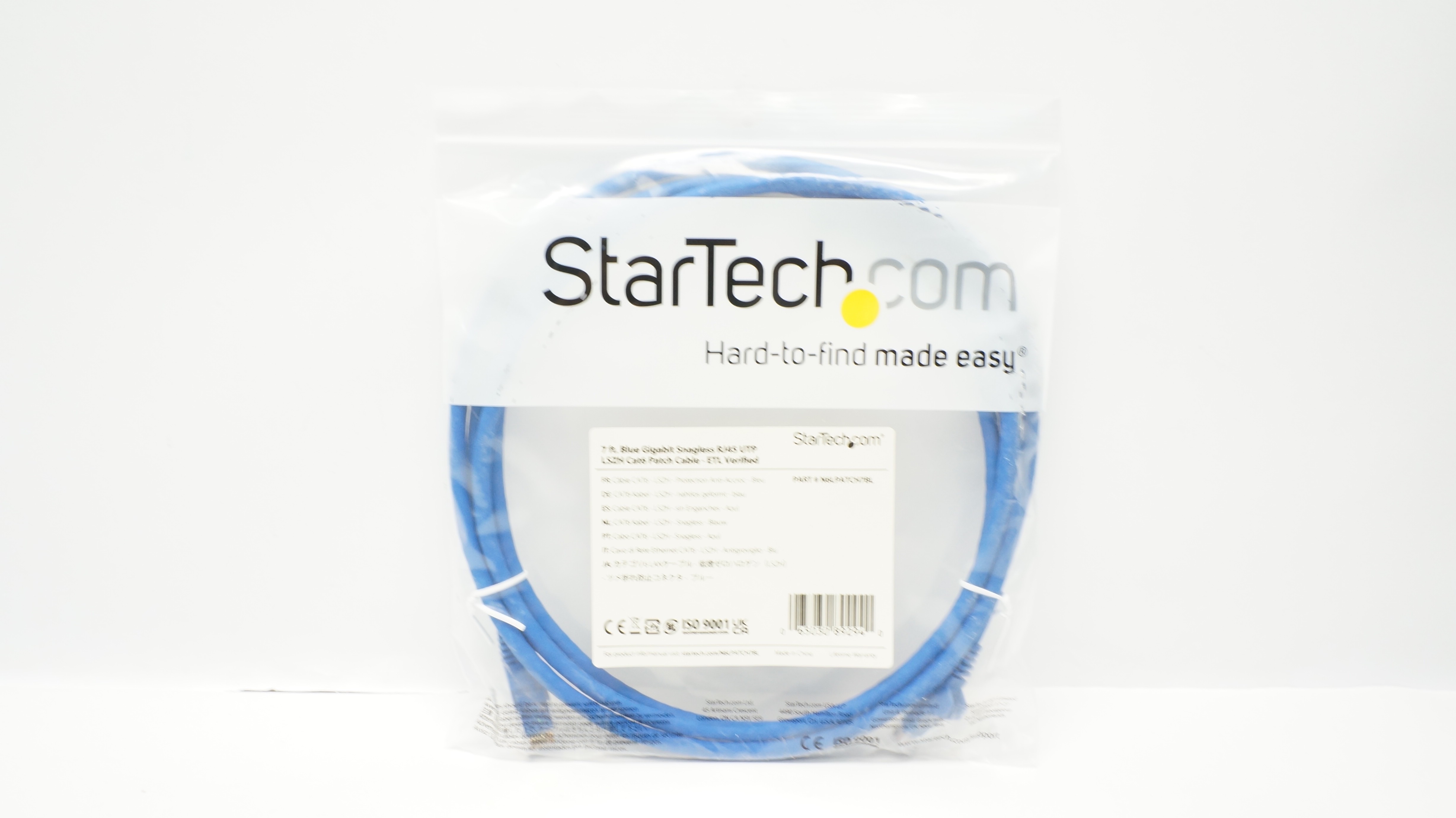 StarTech.com N6LPATCH7BL 7ft Blue GB Snagless RJ45 UTP LSZH Cat6 Patch Cable