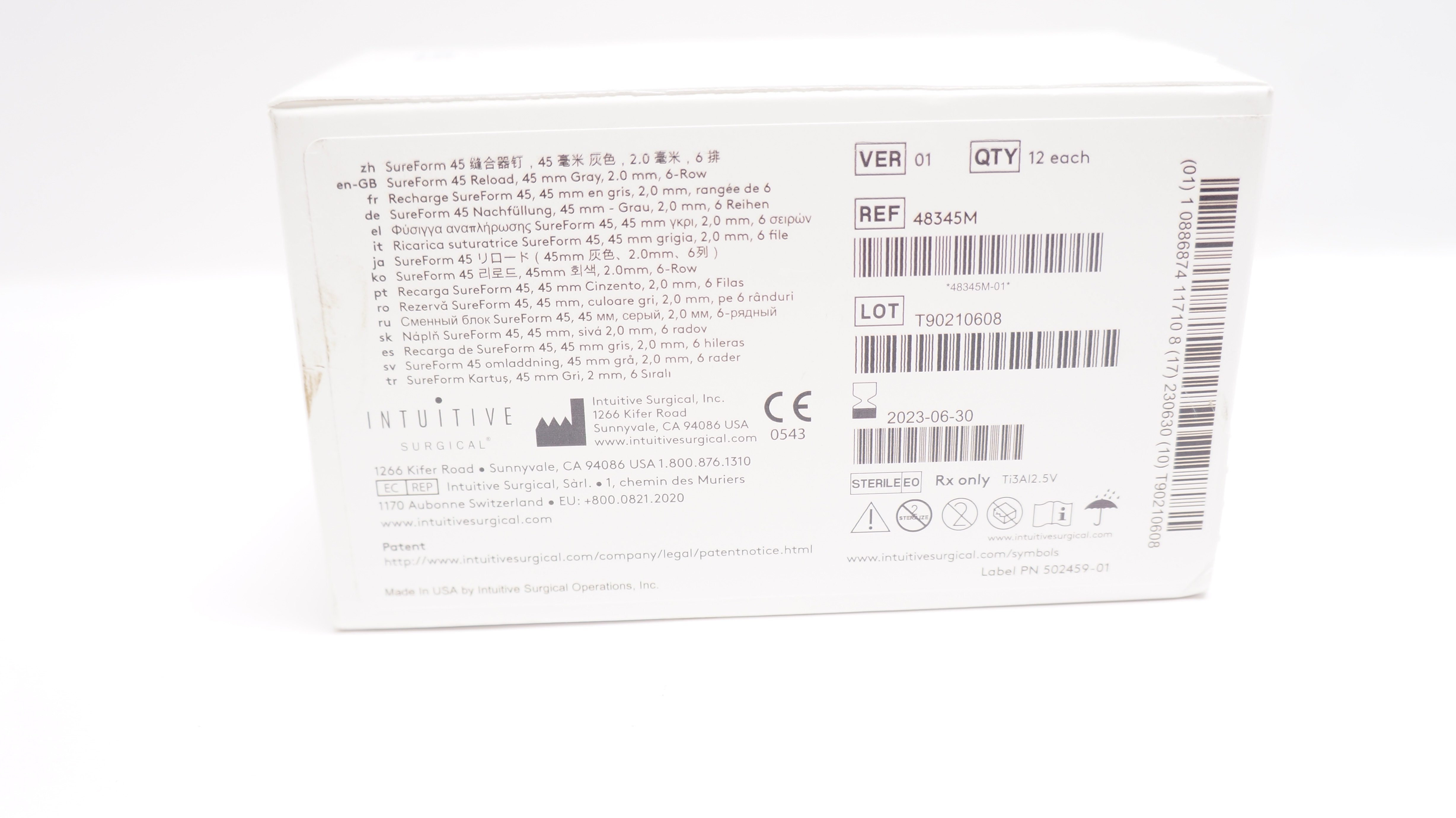 Intuitive 48345M Da Vinci X, Xi SureForm 45mm Reload 6 Row 2.0mm (x