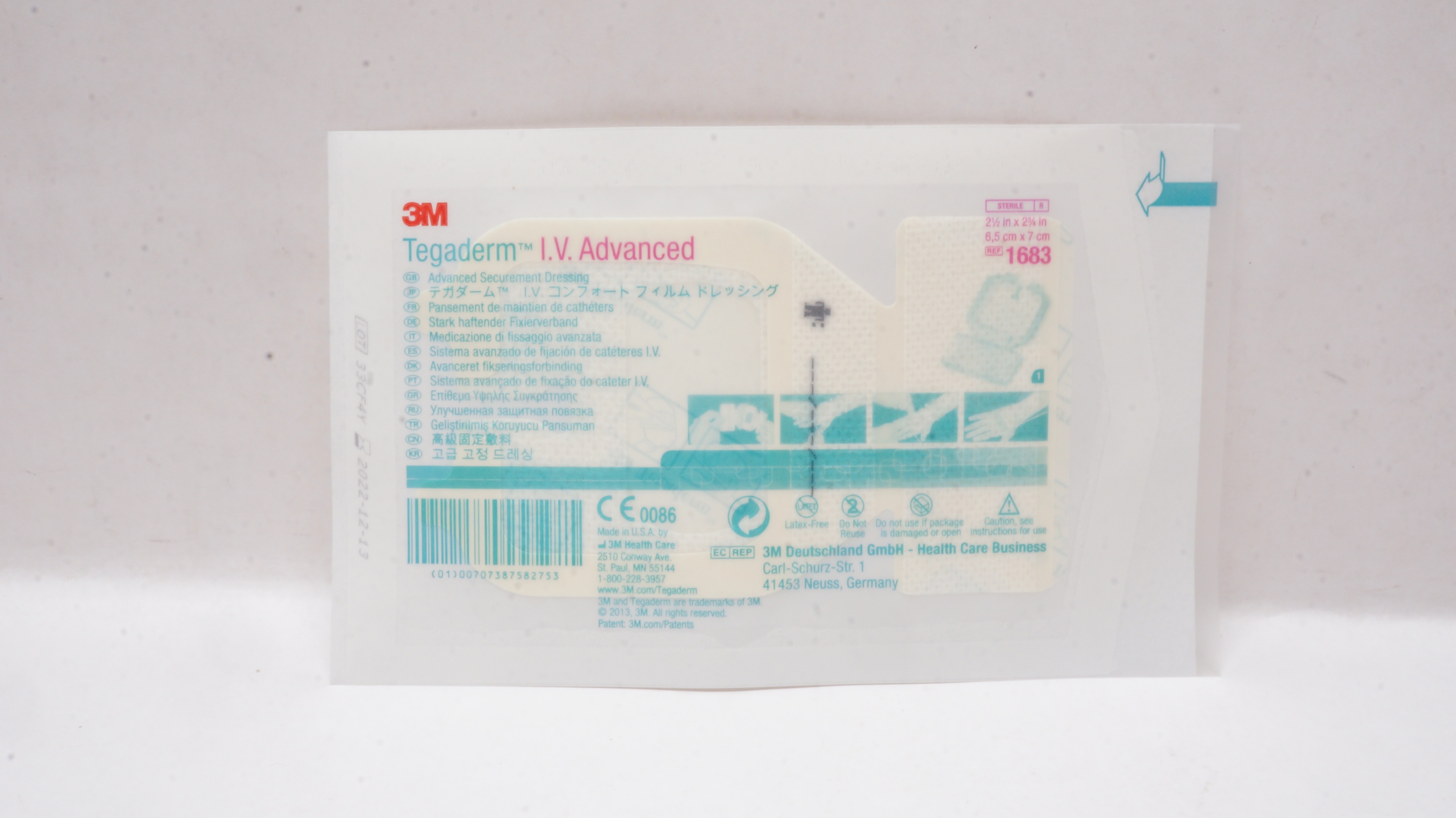 3M 1683 Tegaderm IV Advanced Securement Dressing 2-1/2inch x 2-3/4inch (x)