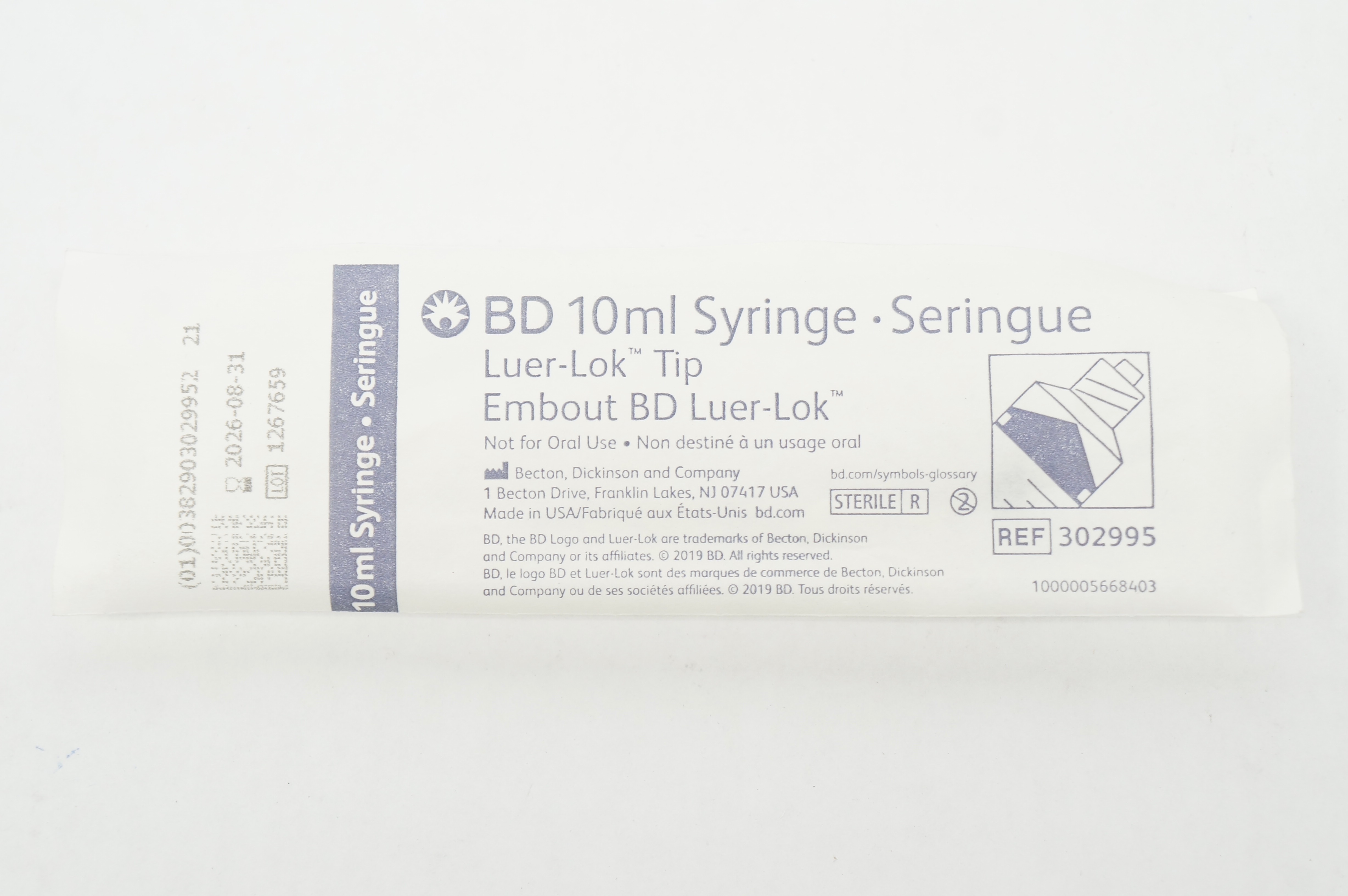BD 302995 Syringe, Luer-Lok Tip, 10mL