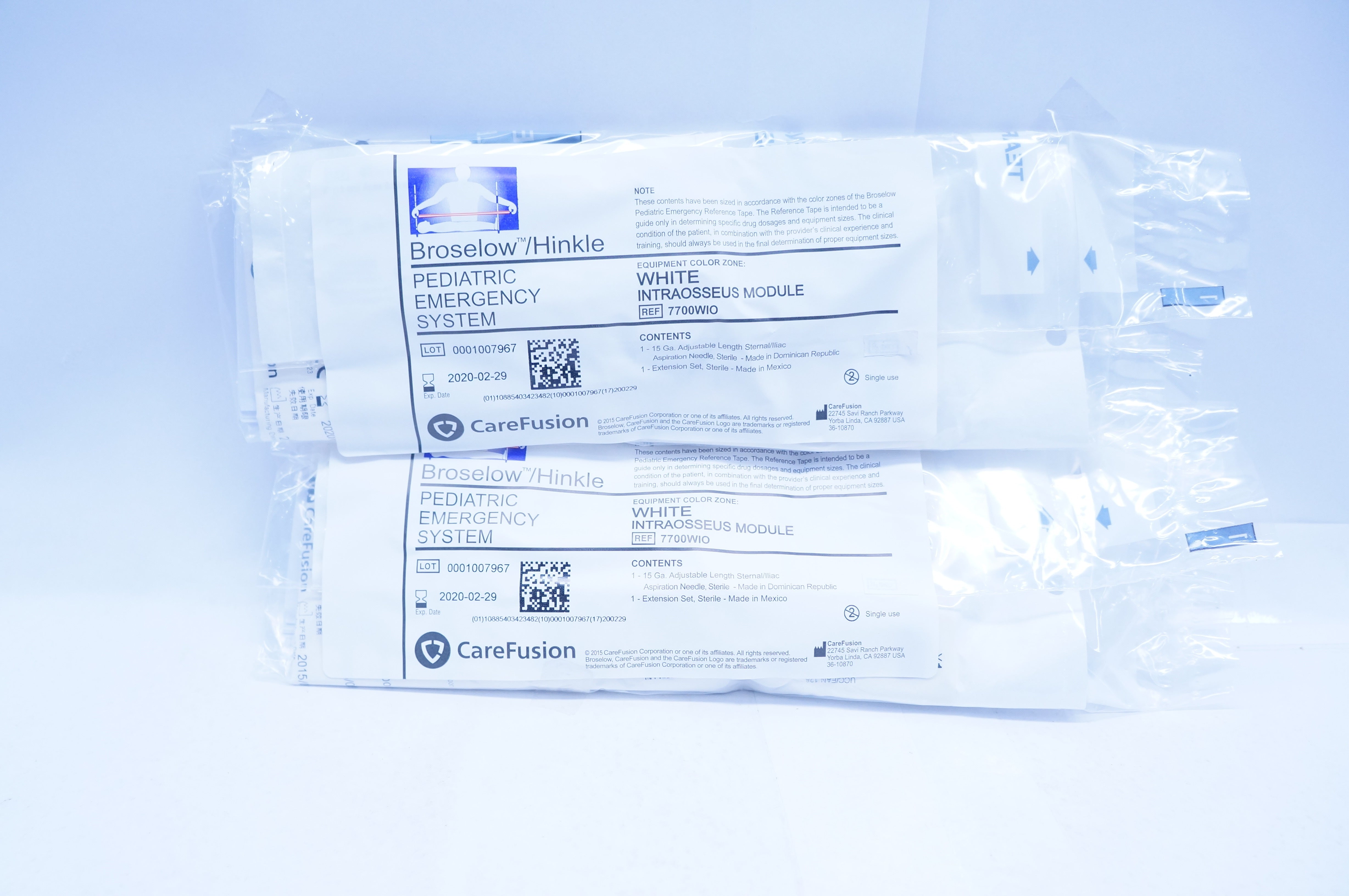 CareFusion 7700WIO Broselow/Hinkle Intraosseus Module White (x) - Pack of 2
