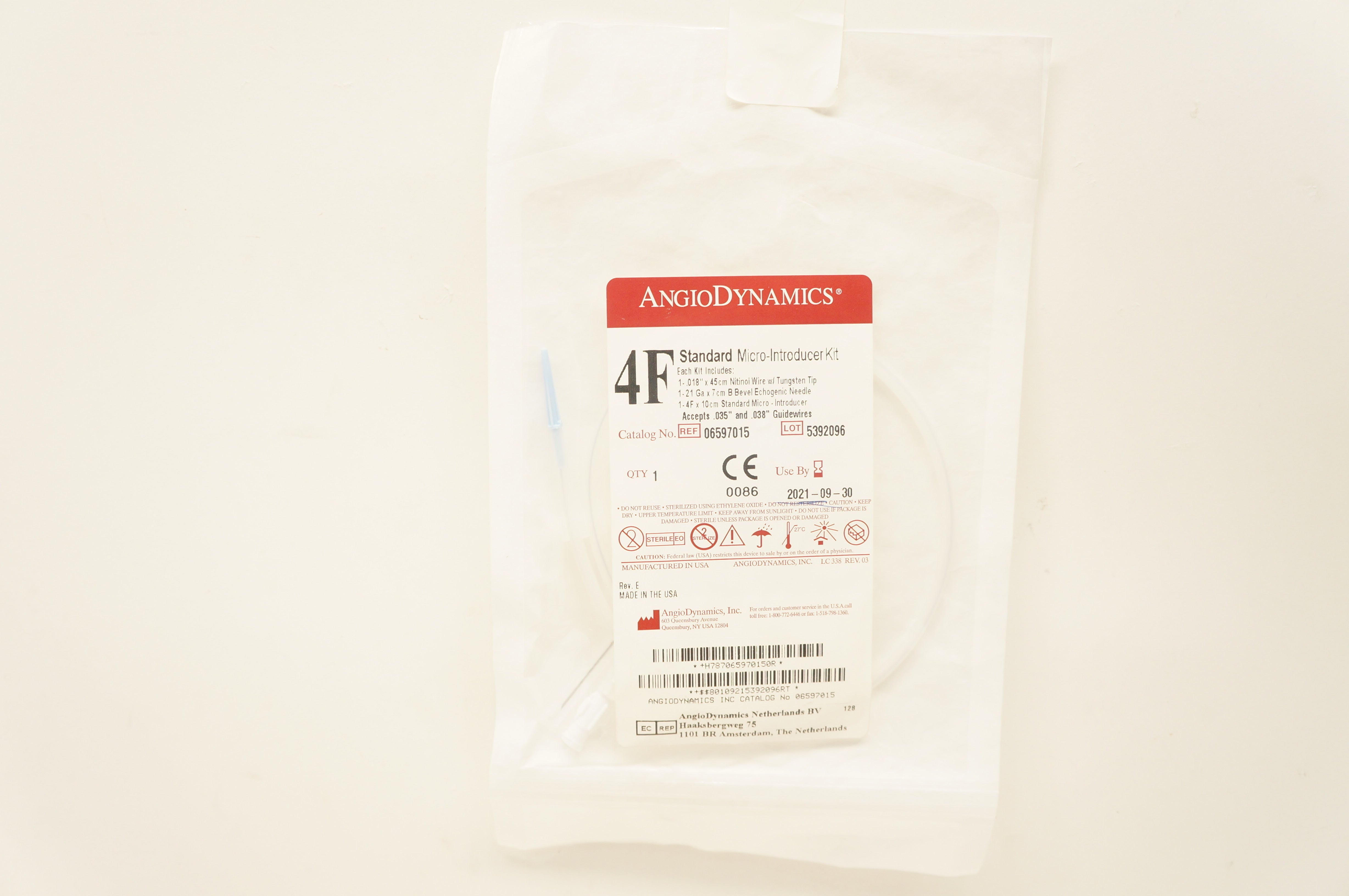 AngioDynamics 06597015 Standard MicroIntroducer Kit 4F (x)