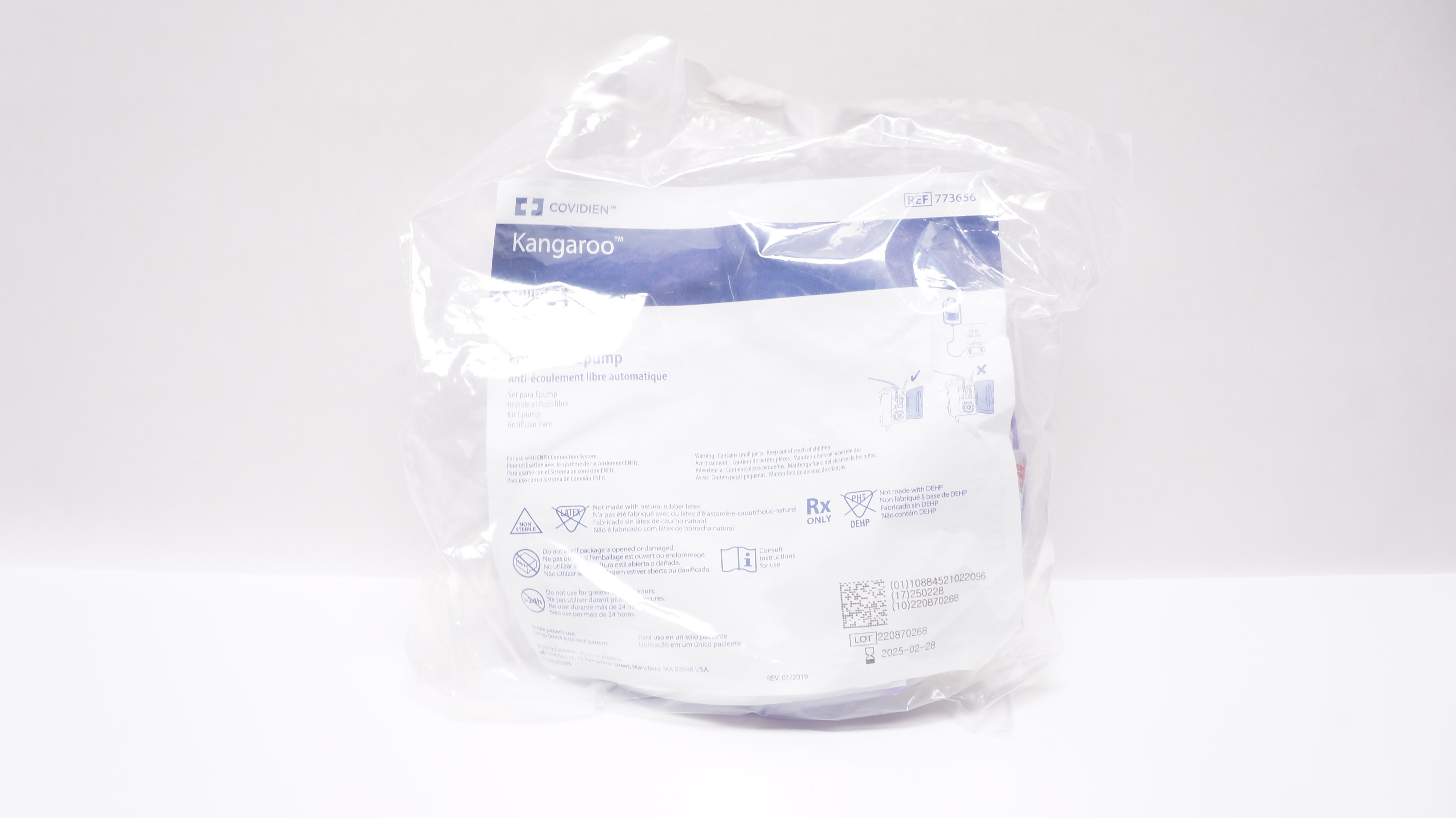 Covidien 773656 Kangaroo Epump Set Anti-Free Flow 1000mL