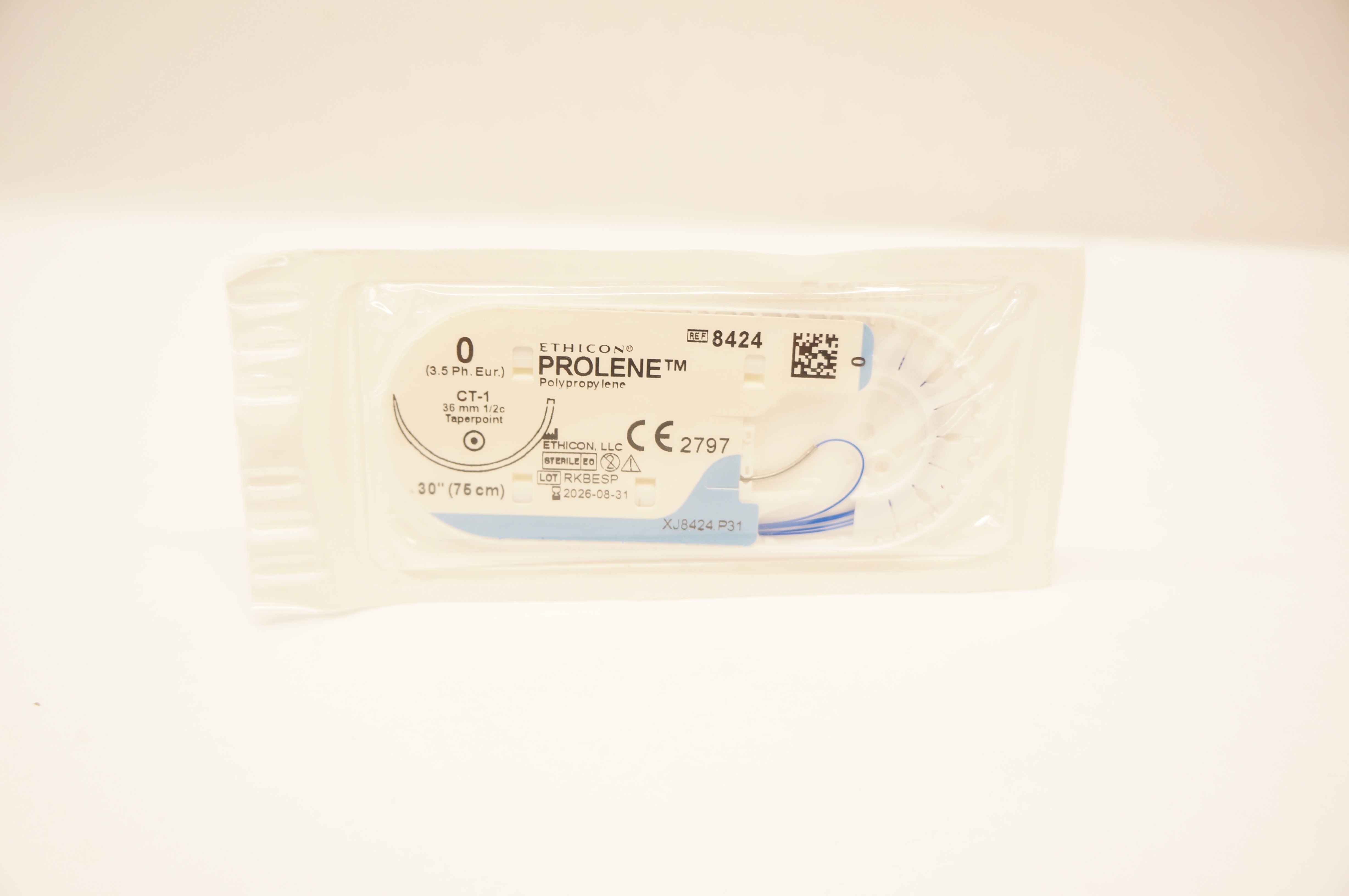 Ethicon 8424 0 PROLENE Polypropylene Stre CT-1 36mm 1/2c Taperpoint, 30inch