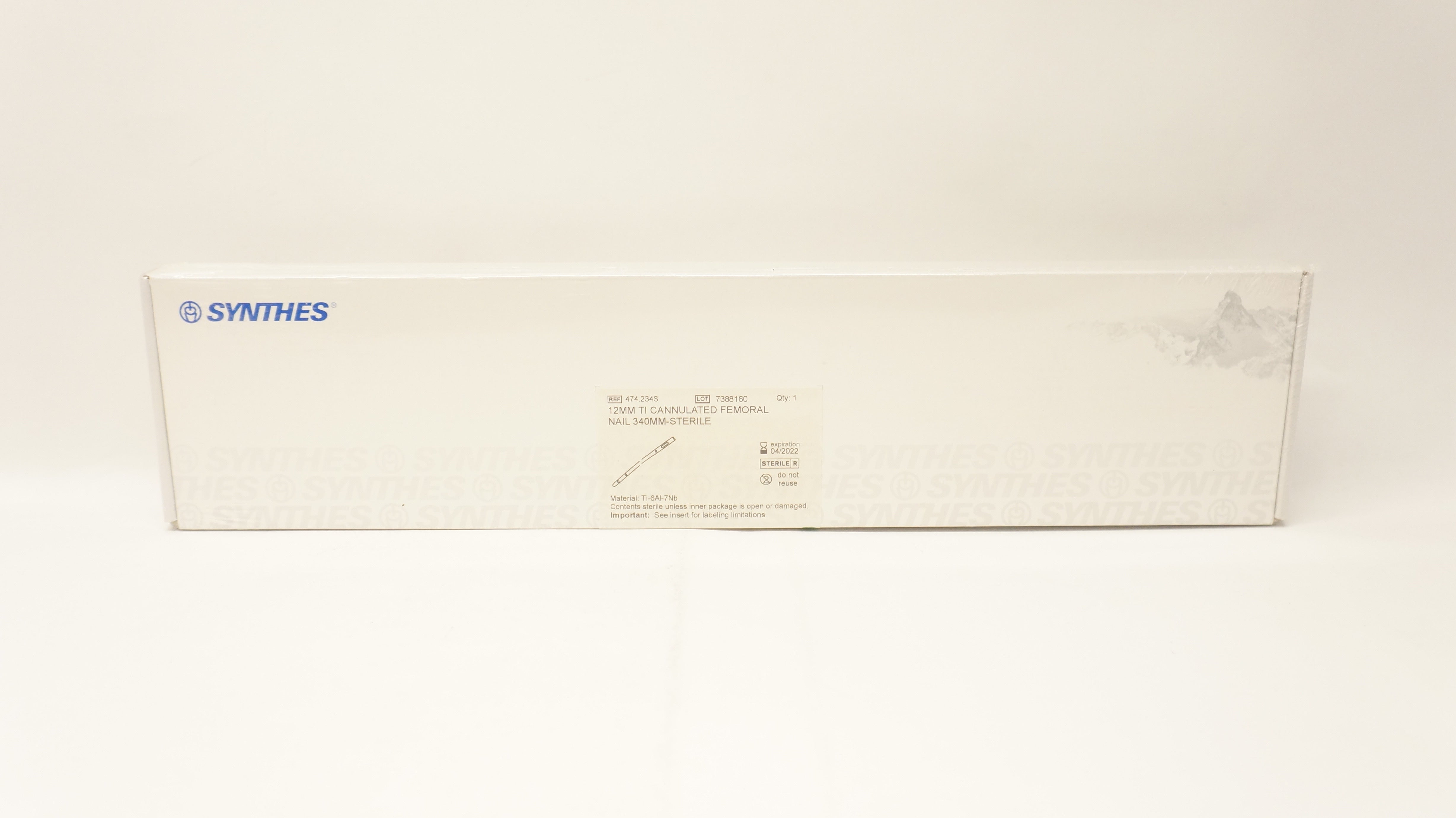 Synthes 474.234S 12mm Ti Cannulated Femoral Nail 340mm