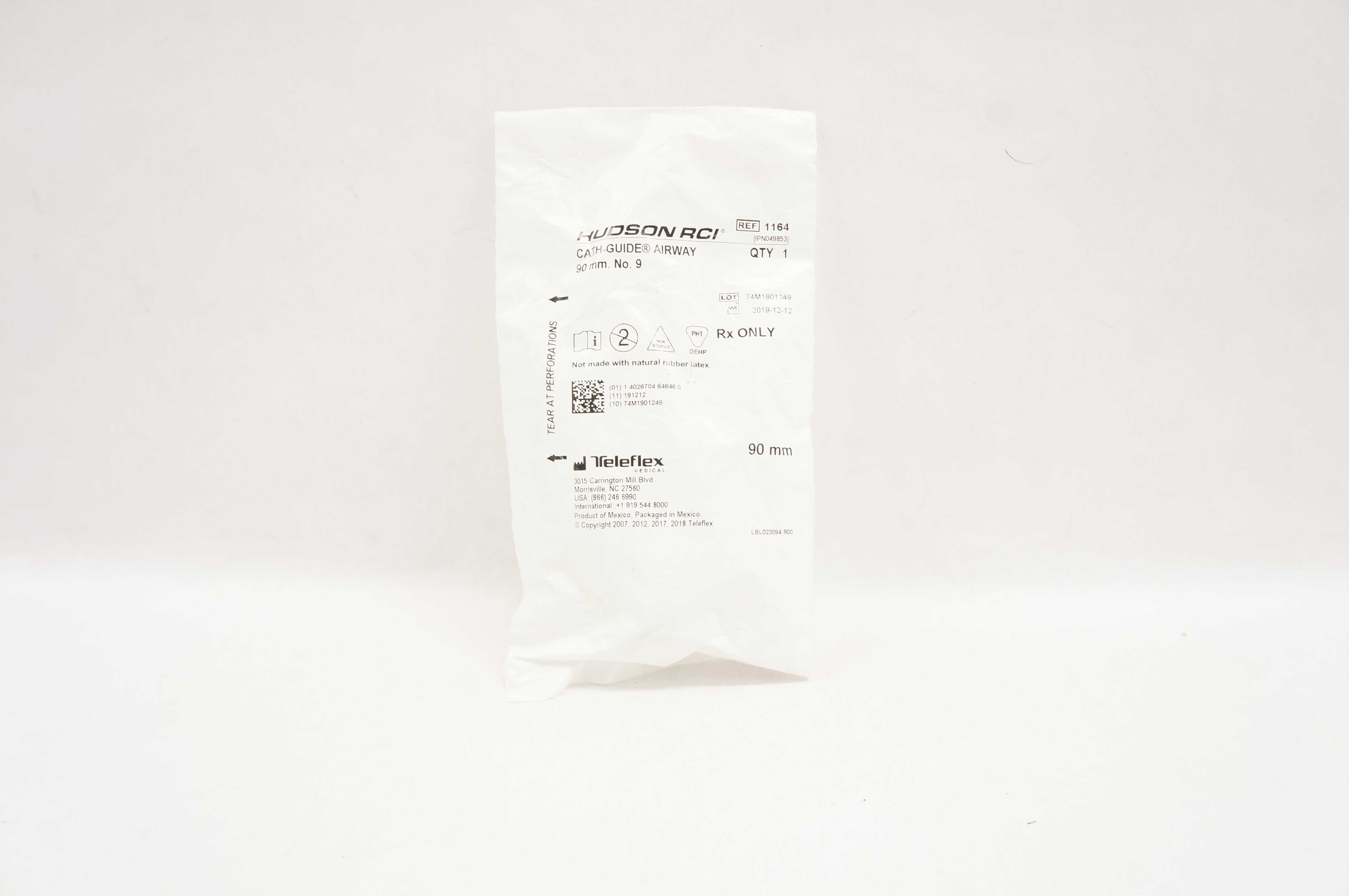 Teleflex 1164 Hudson RCI Cath-Guide Airway 90mm, No. 9