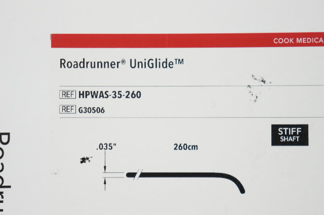 Cook Medical G30506 Roadrunner UniGlide Stiff Shaft 260cm x .035inch (x)
