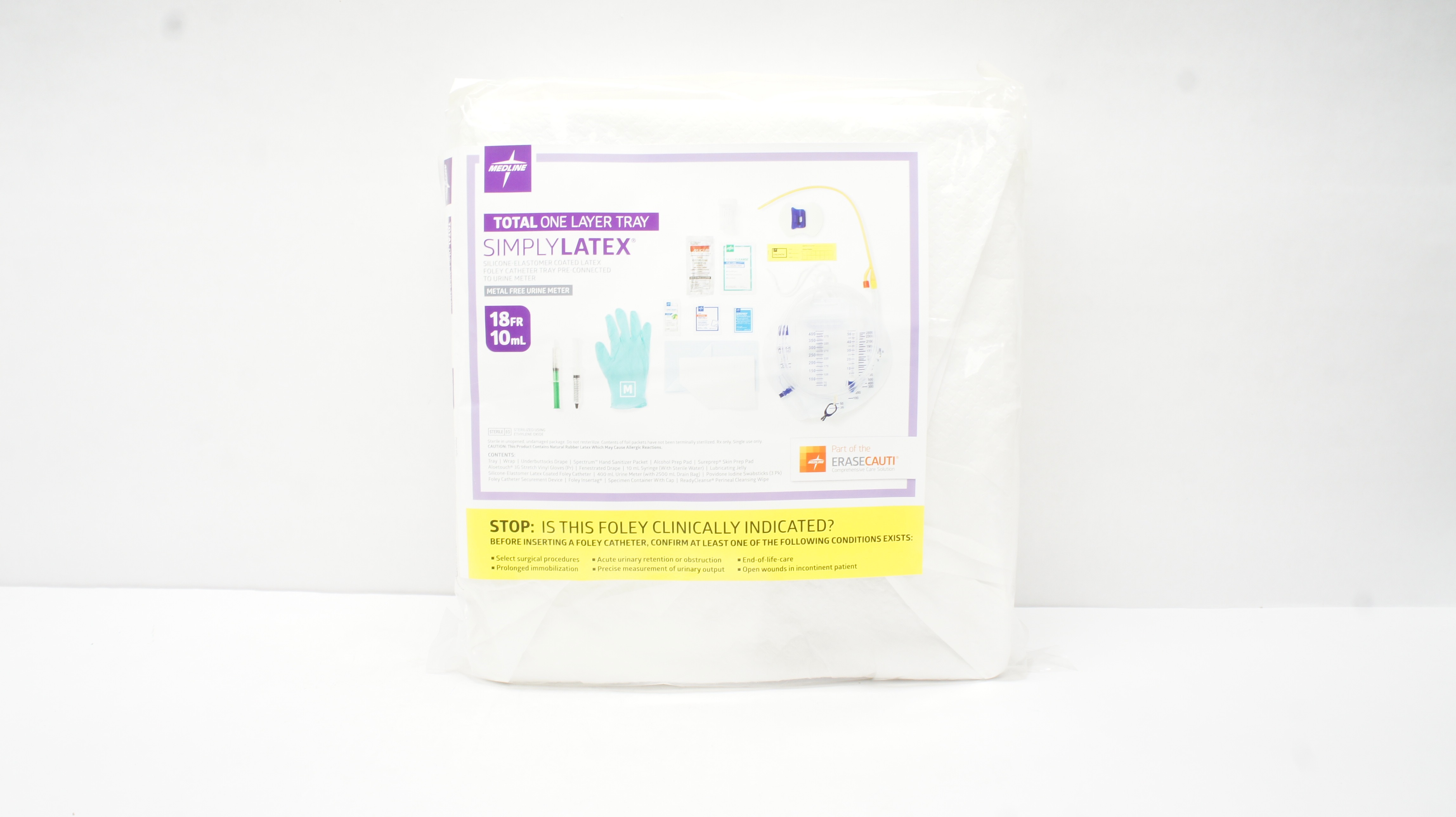 Medline URO170218SQ SimplyLatex Foley Cath. Tray/Urine Meter 18Fr x 10mL(x)