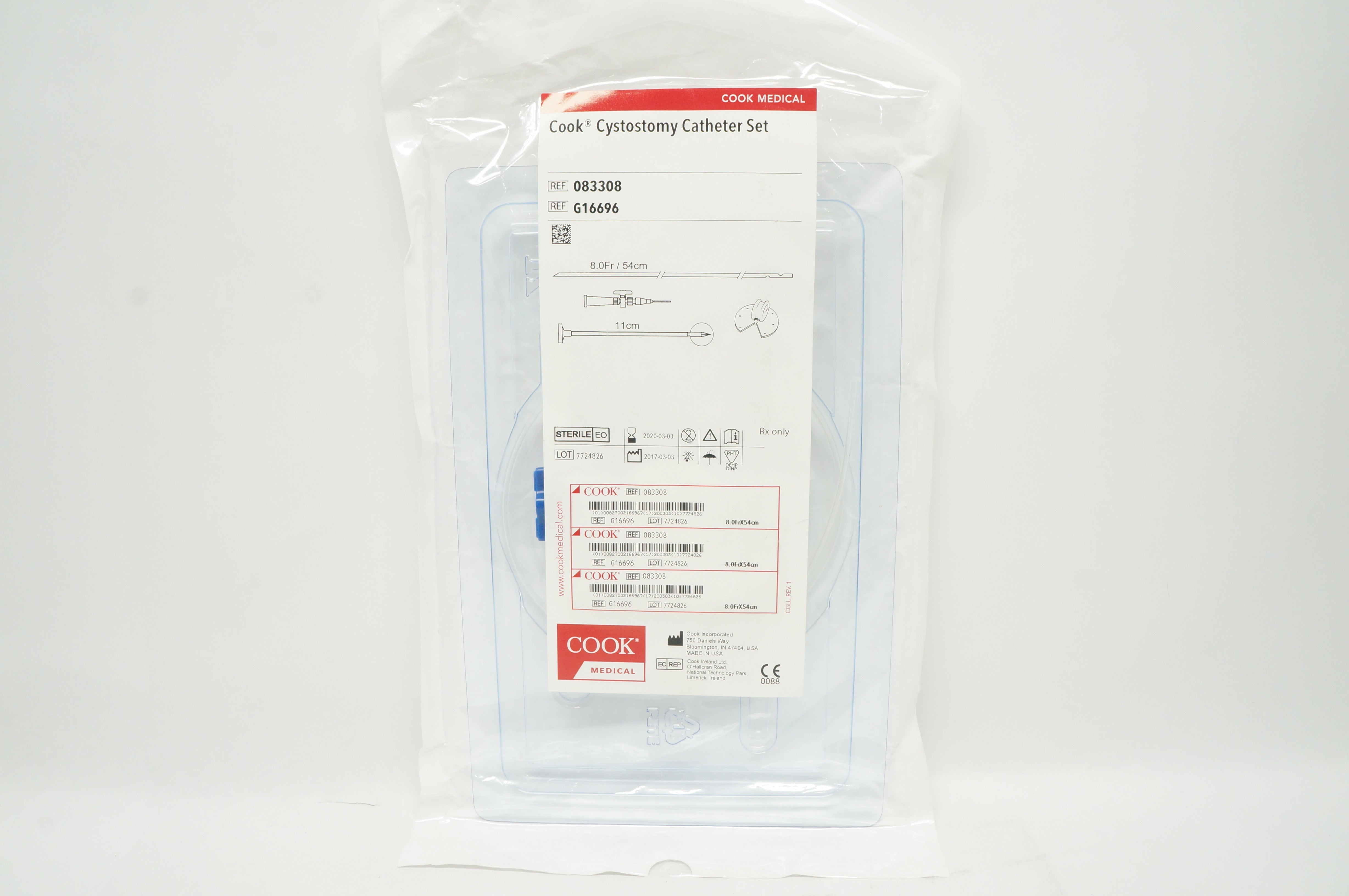 Cook Medical G16696 Cystostomy Catheter Set 8.0Fr x 54cm (x)