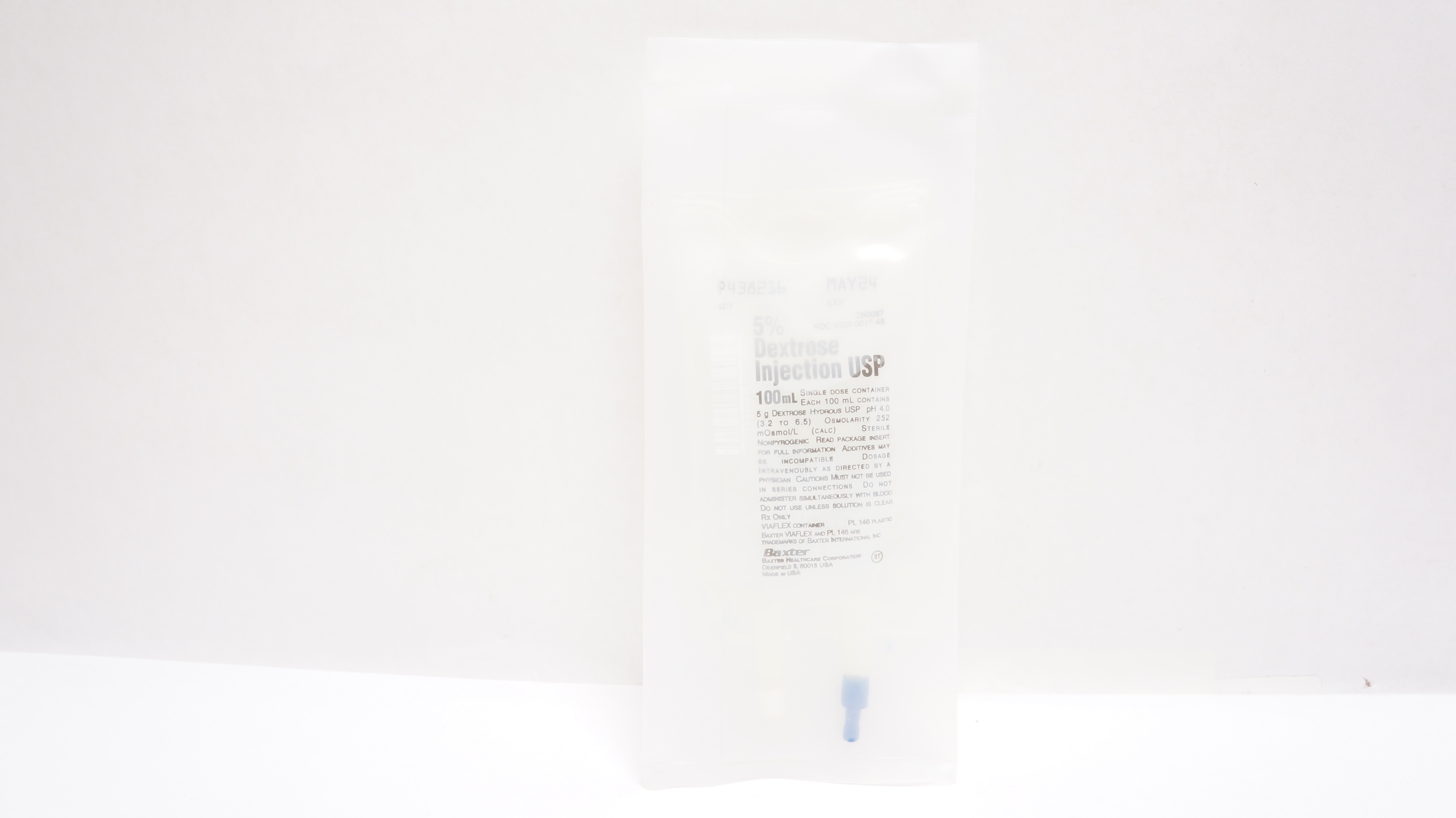 Baxter 2B0087 5% Dextrose Injection USP 100ml