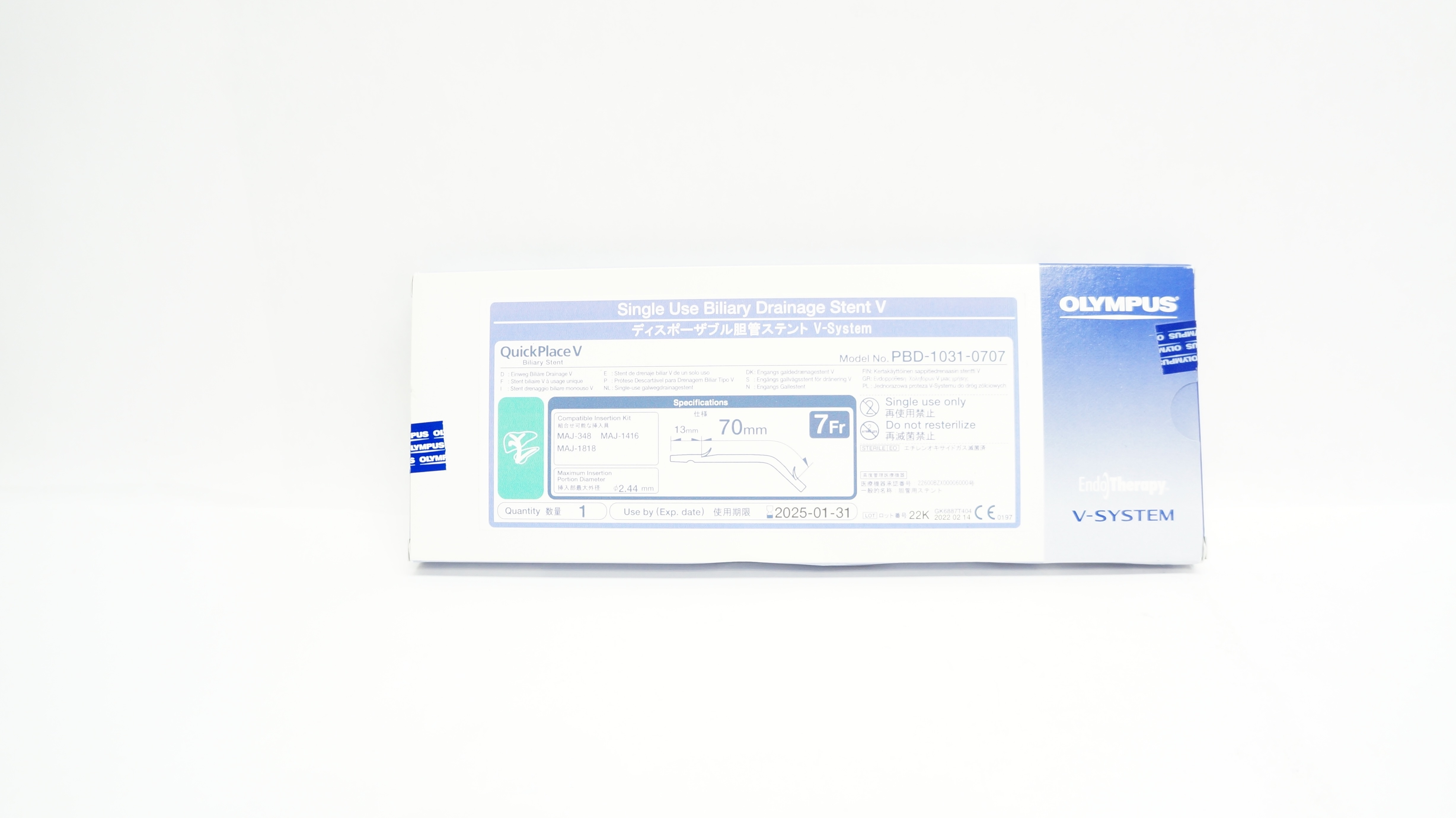 Olympus PBD-1031-0707 QuickPlace V-System Biliary Drainage Stnt