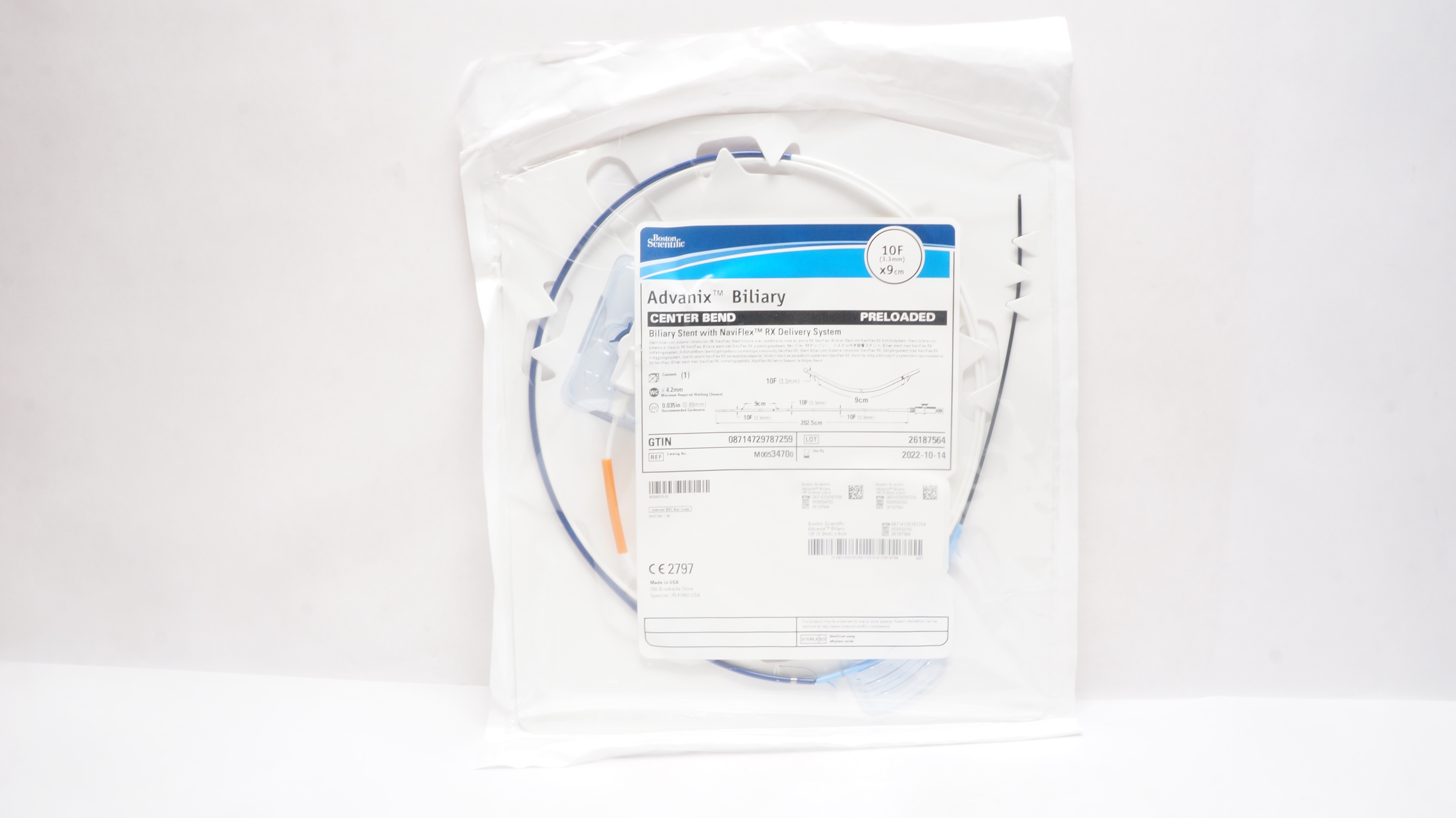 Boston Scientific M00534700 Advanix Biliary Stnt w/Delivery System 10F x 9cm (x)