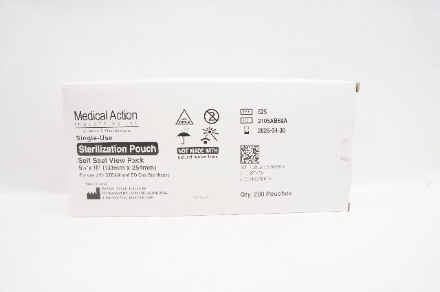 Medical Action 525 Sterilization Pouch 5 1/4 inch x 10 inch - Box of 200