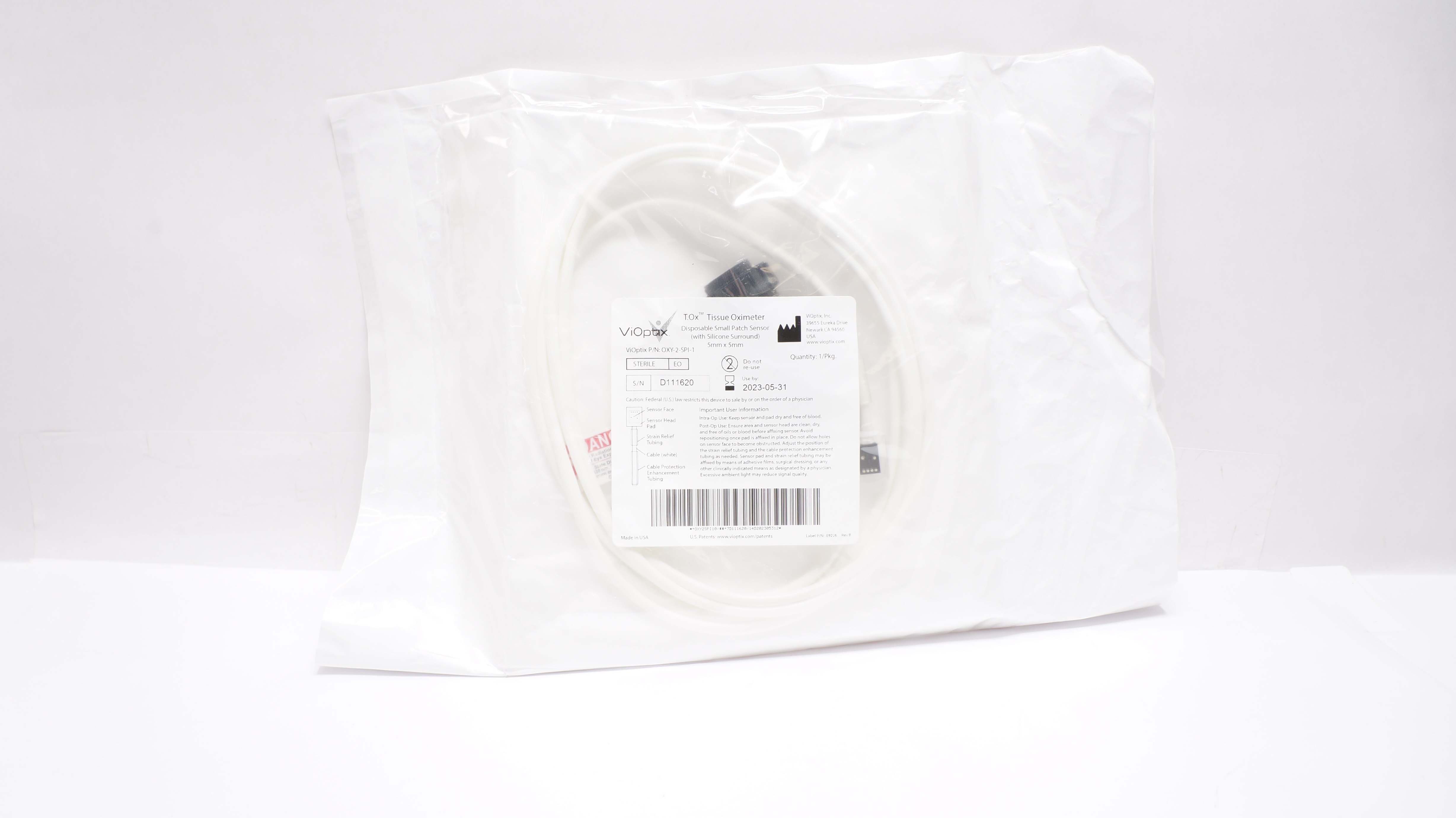 ViOptix OXY-2-SPI-1  Tissue Oximeter Disposable Small Patch Sensor 5 x 5mm (x)