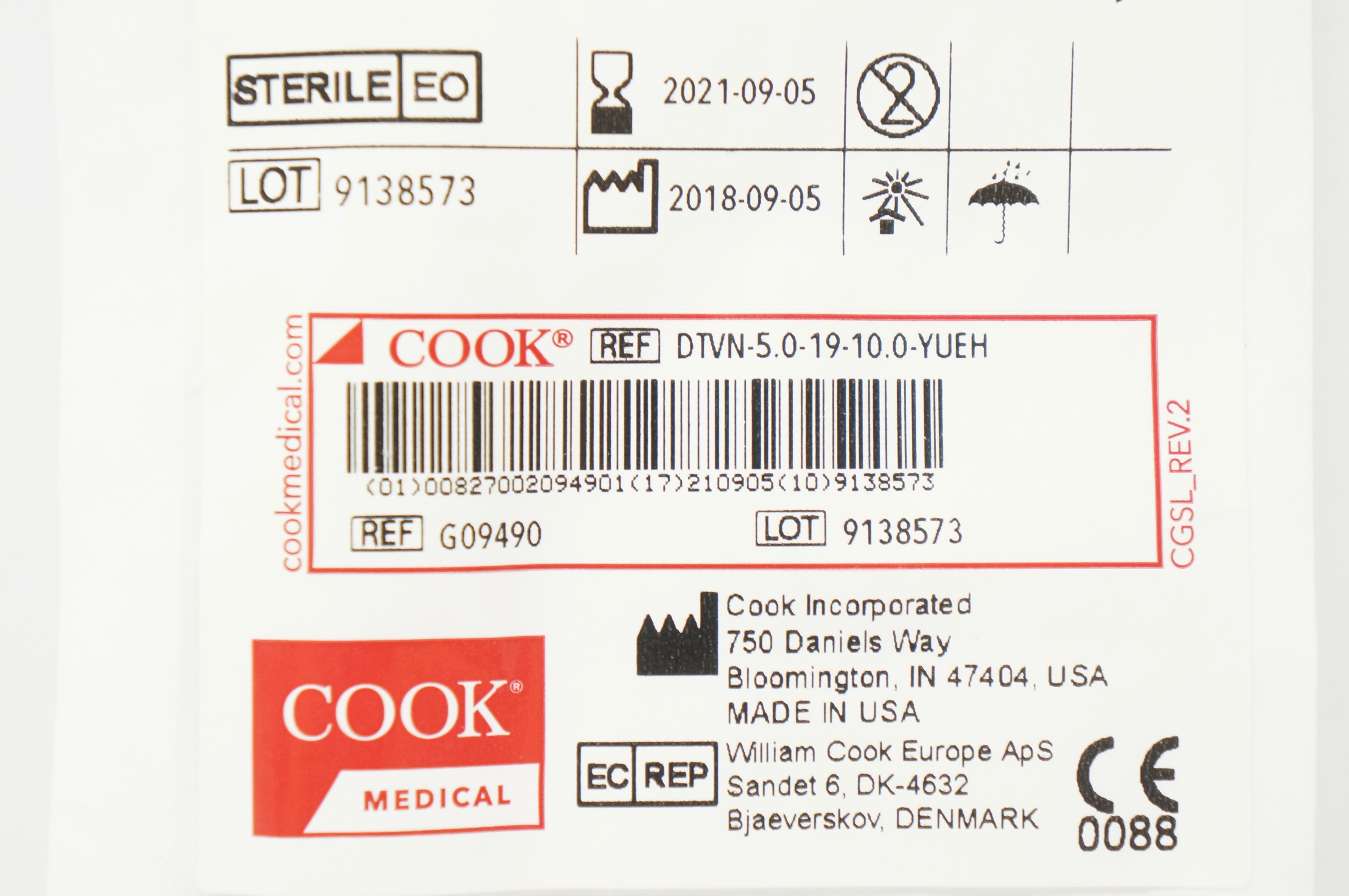 Cook Medical G09490 Yueh Centesis Disposable Cath. Ndle 5Fr. x