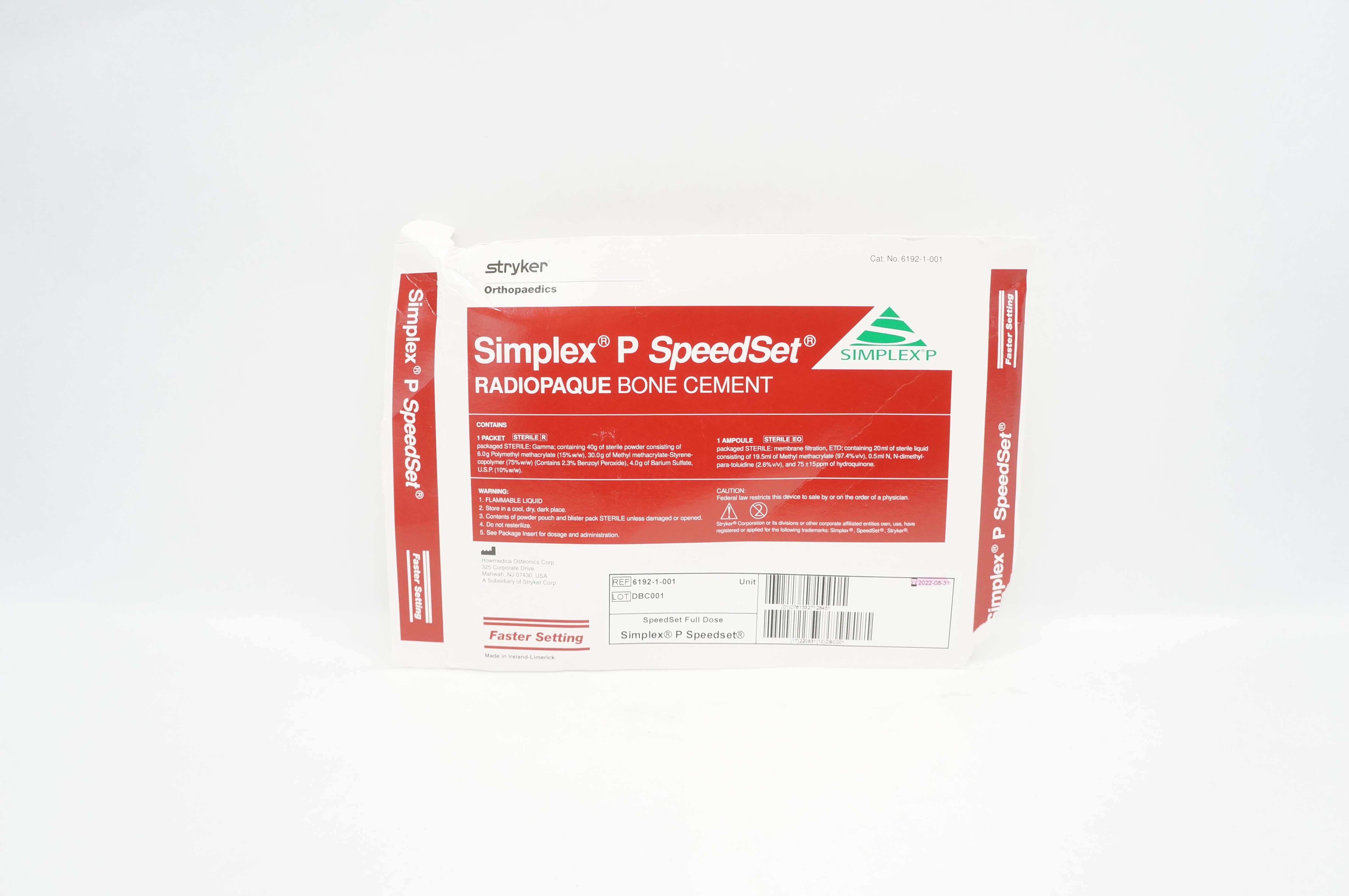 Stryker 6192-1-001 Simplex P SpeedSet Radiopaque Bone Cement (x)