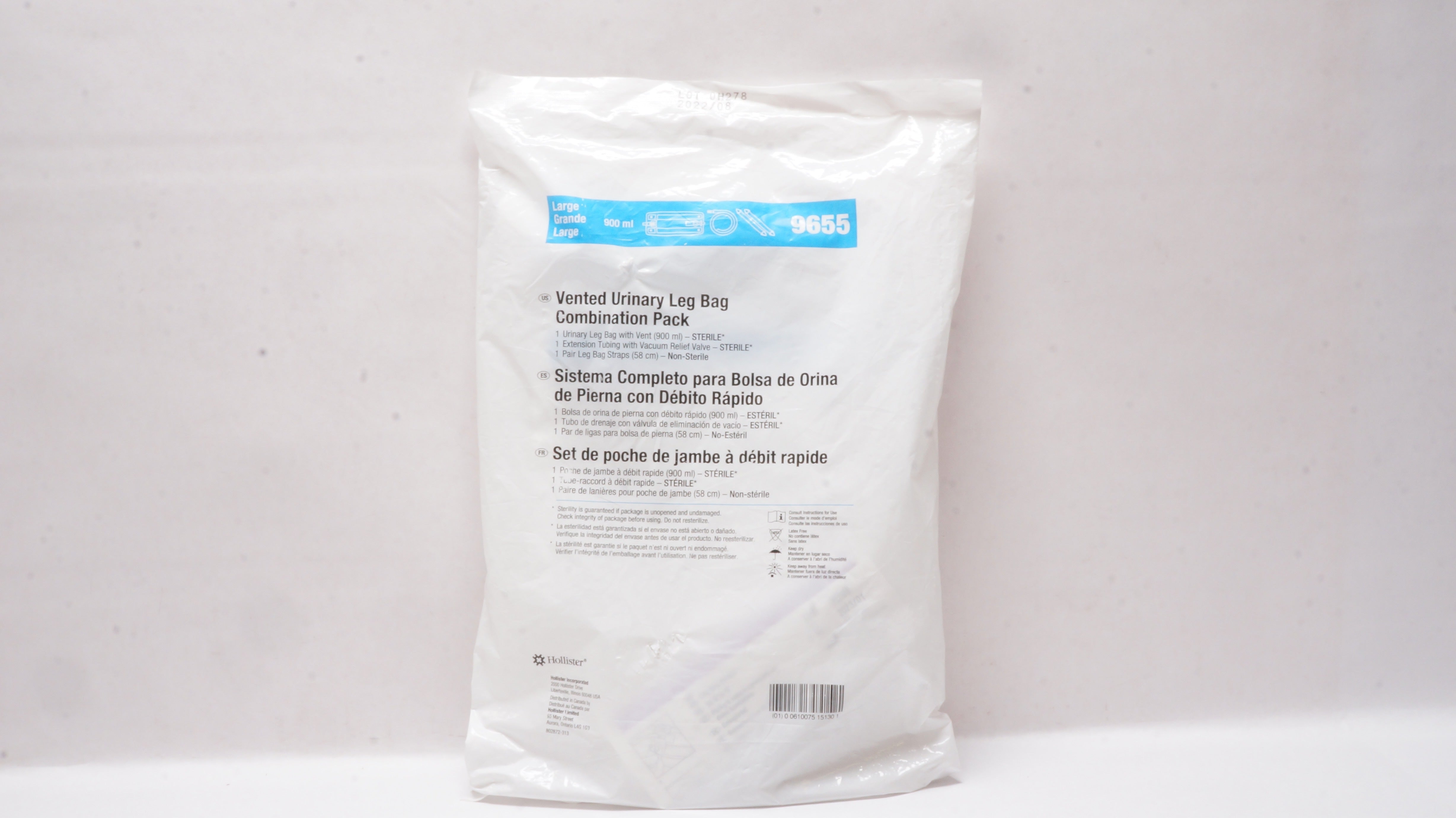Hollister 9655 Vented Urinary Leg Bag Combination Pack Large  900ml (x)