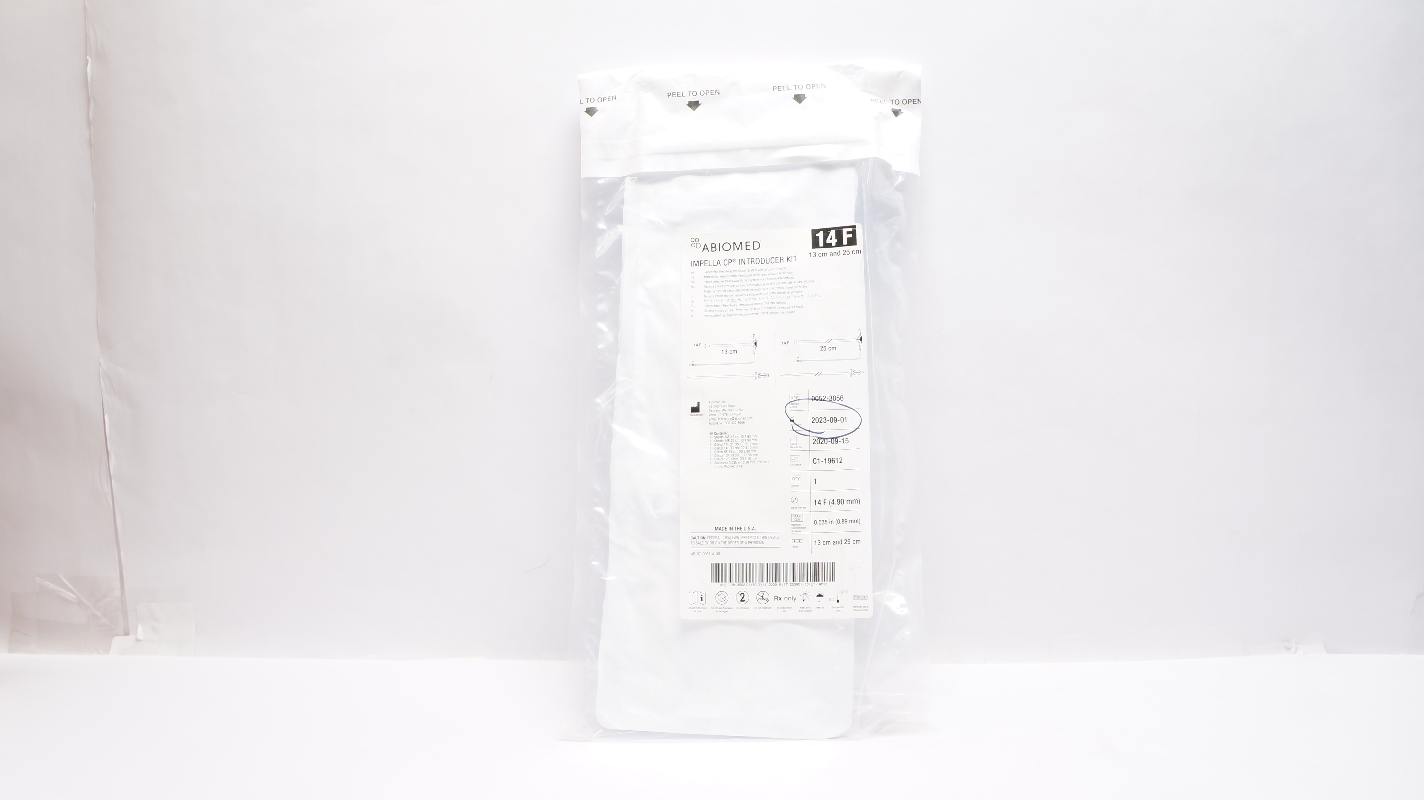 Abiomed 0052-3056 Impella CP Introducer Kit 14Fr x 13cm & 25cm (x)