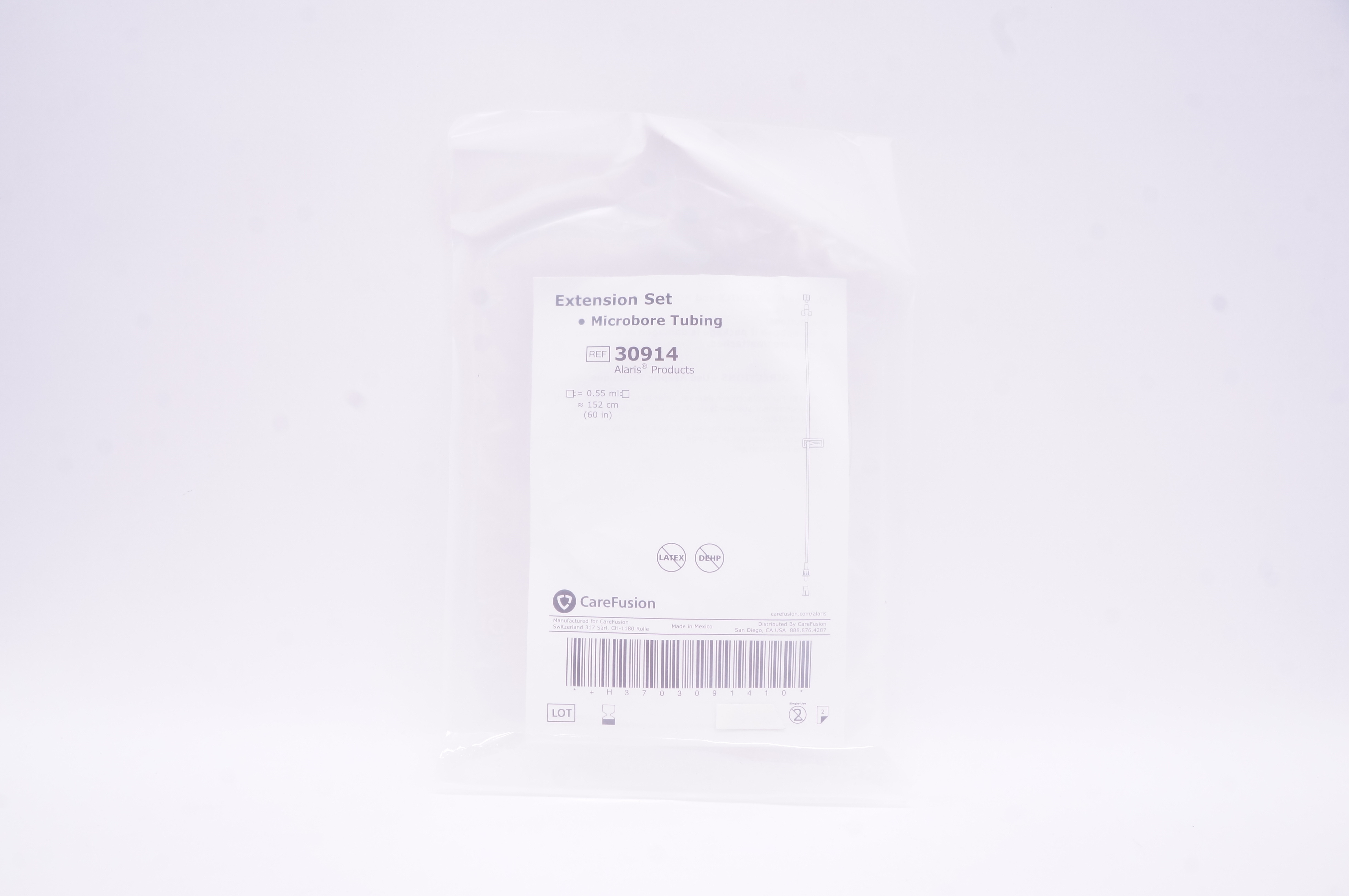 CareFusion 30914 Extension Set Microbore Tubing 60inch x 0.55mL